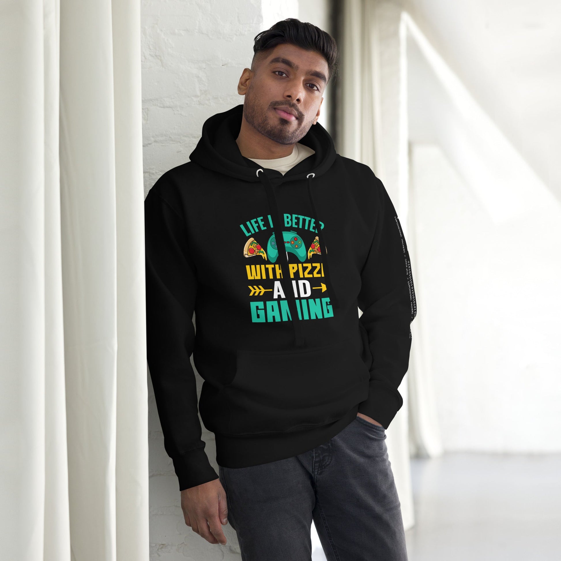 Life is Better With Pizza and Gaming Rima 14 - Unisex Hoodie by DarkByteGear