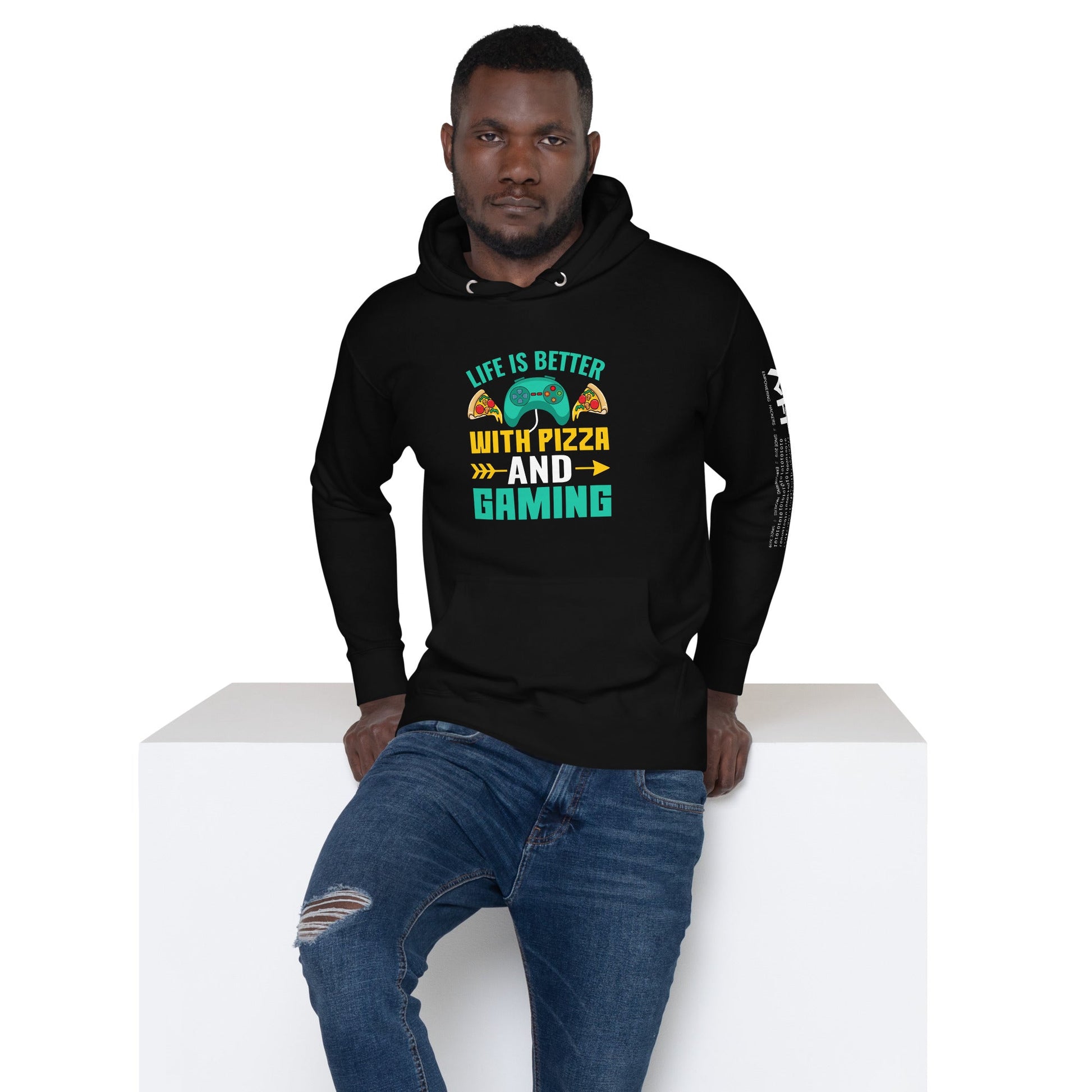 Life is Better With Pizza and Gaming Rima 14 - Unisex Hoodie by DarkByteGear