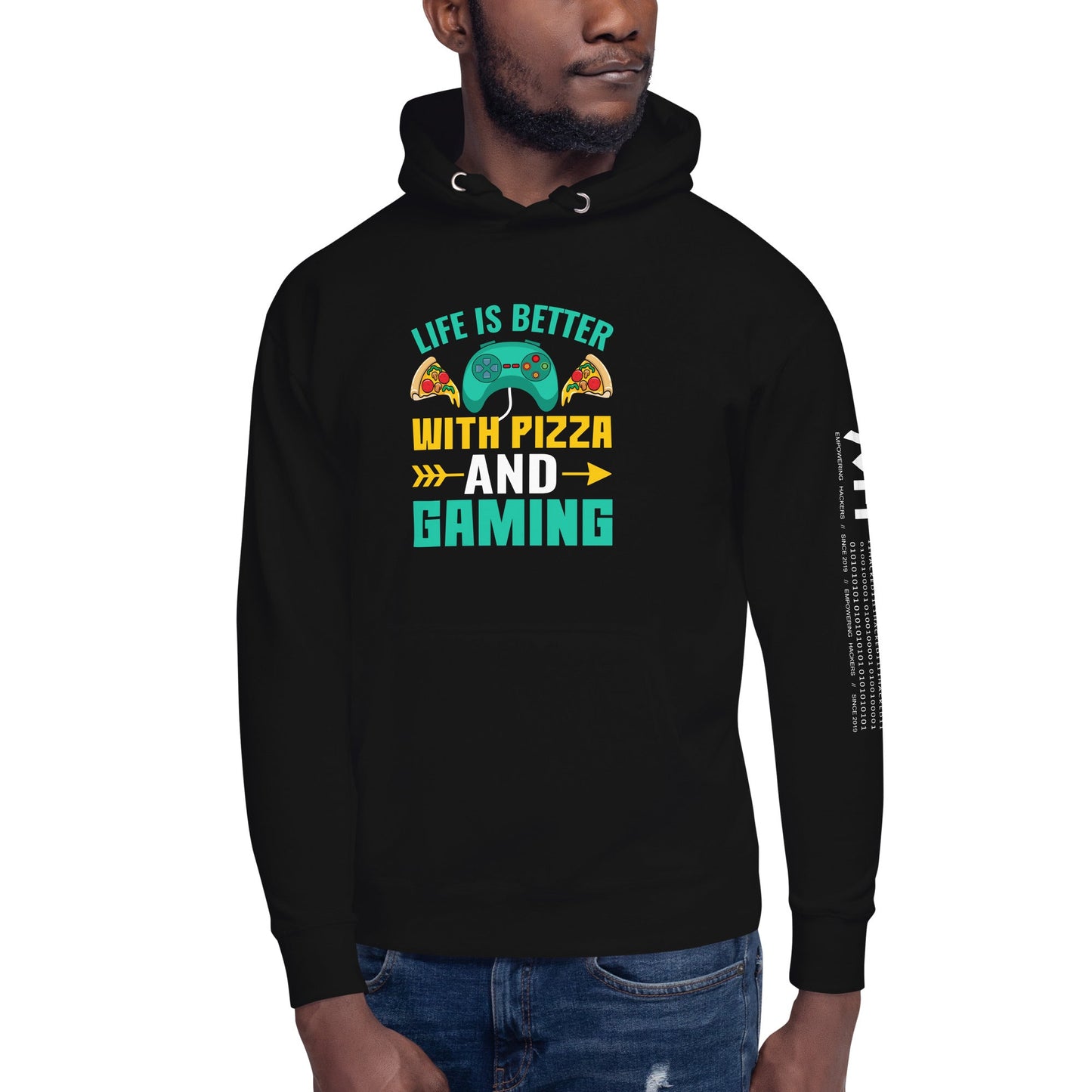 Life is Better With Pizza and Gaming Rima 14 - Unisex Hoodie by DarkByteGear