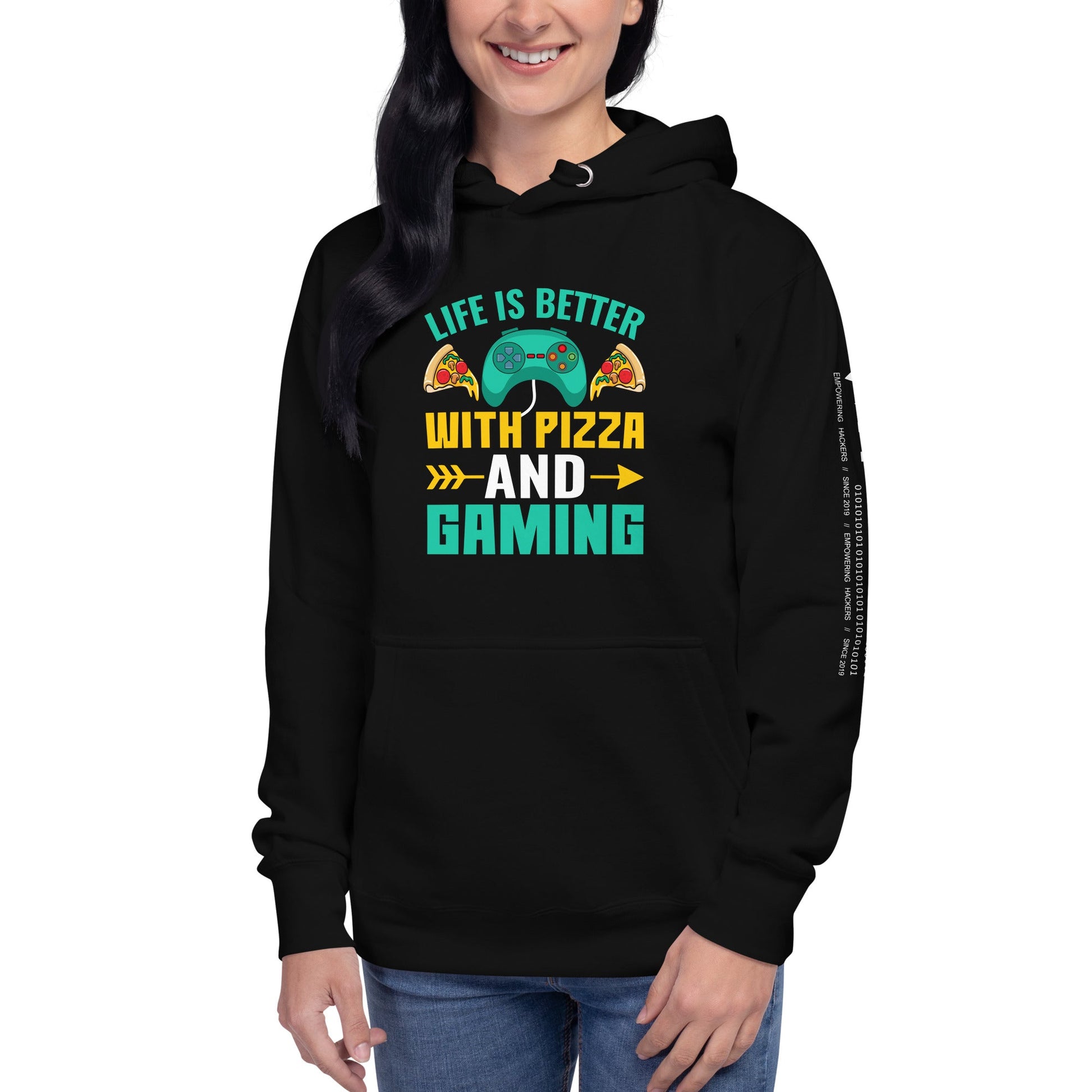 Life is Better With Pizza and Gaming Rima 14 - Unisex Hoodie by DarkByteGear