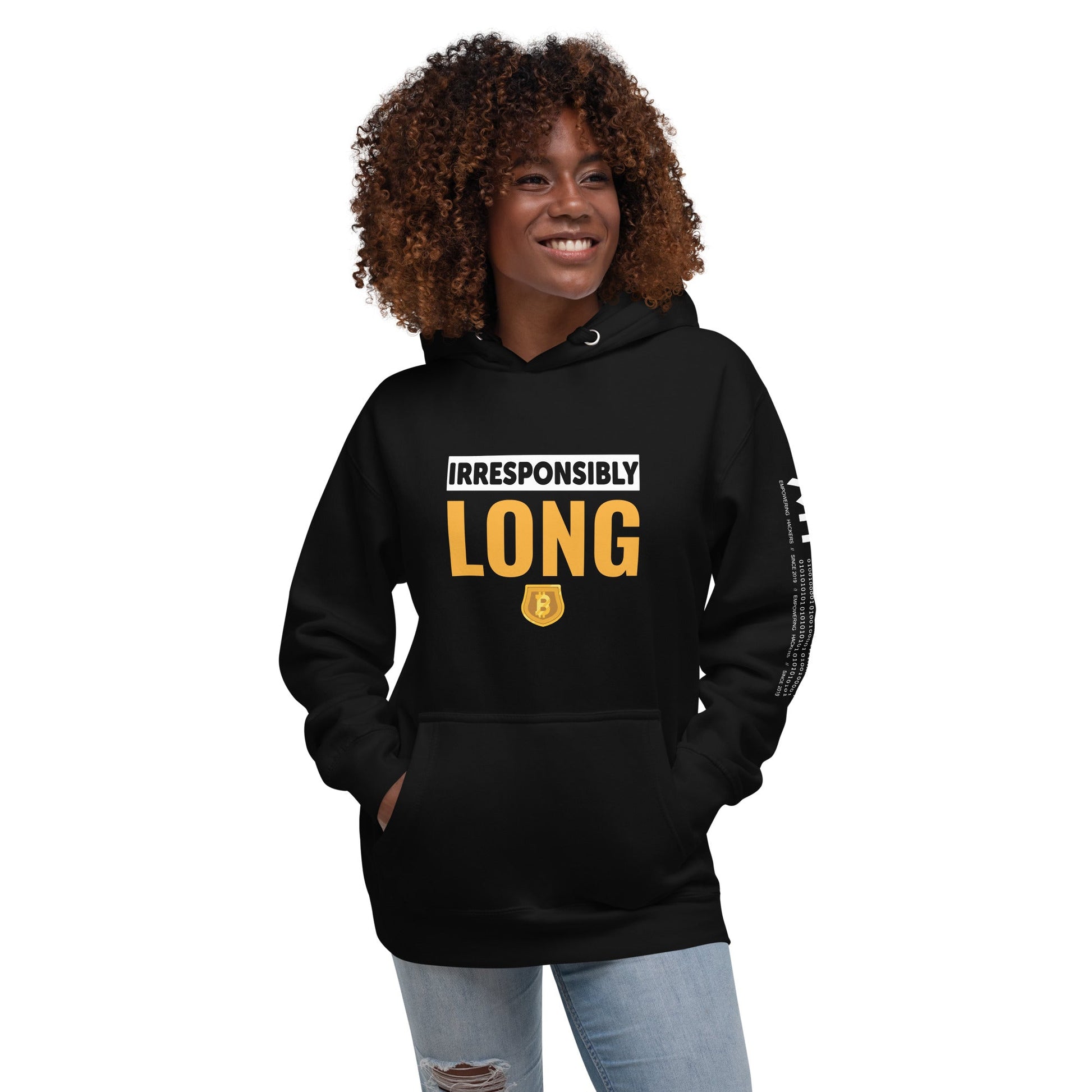 Irresponsibly Long Bitcoin - Unisex Hoodie by DarkByteGear