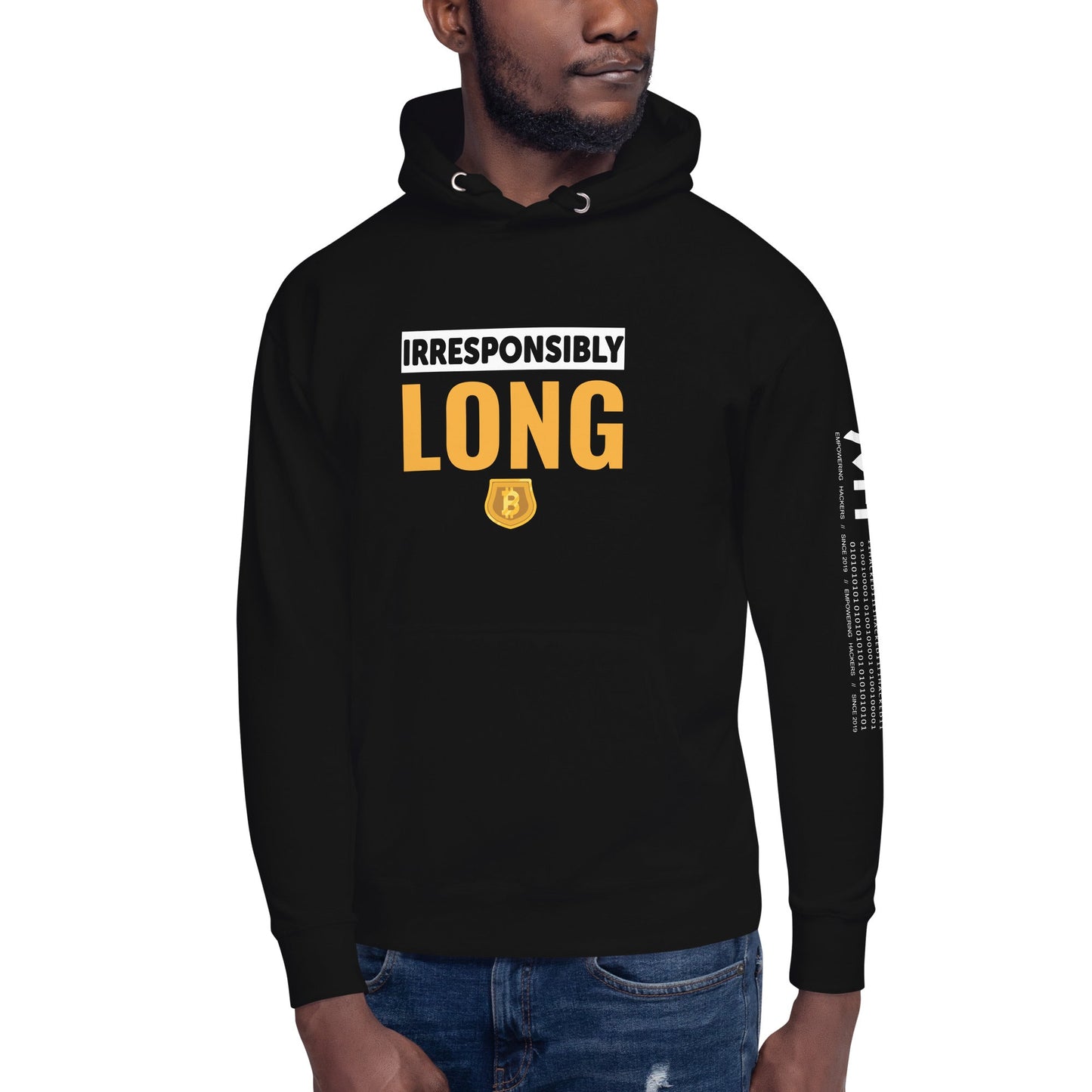 Irresponsibly Long Bitcoin - Unisex Hoodie by DarkByteGear