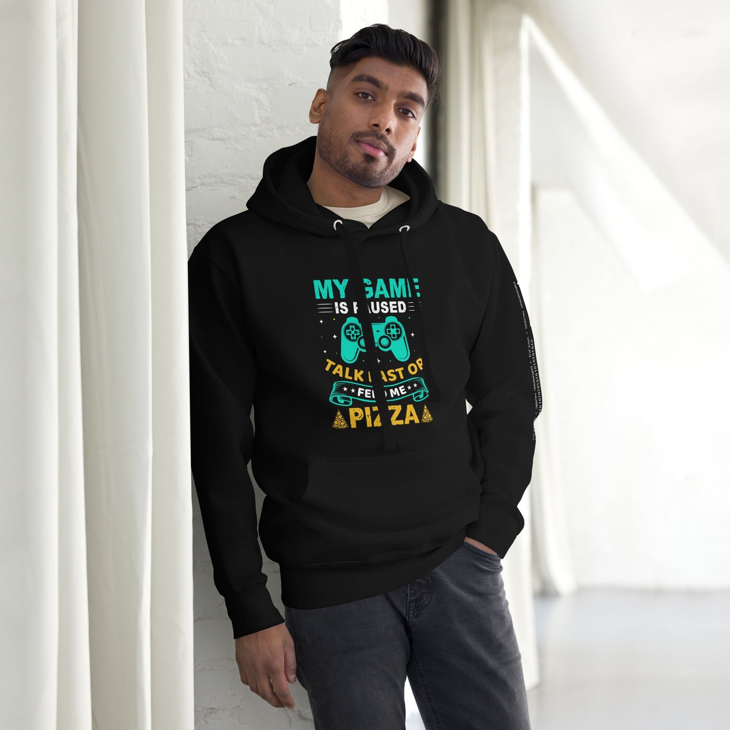 My Game is Paused, Talk Fast or Feed me Pizza - Unisex Hoodie by DarkByteGear