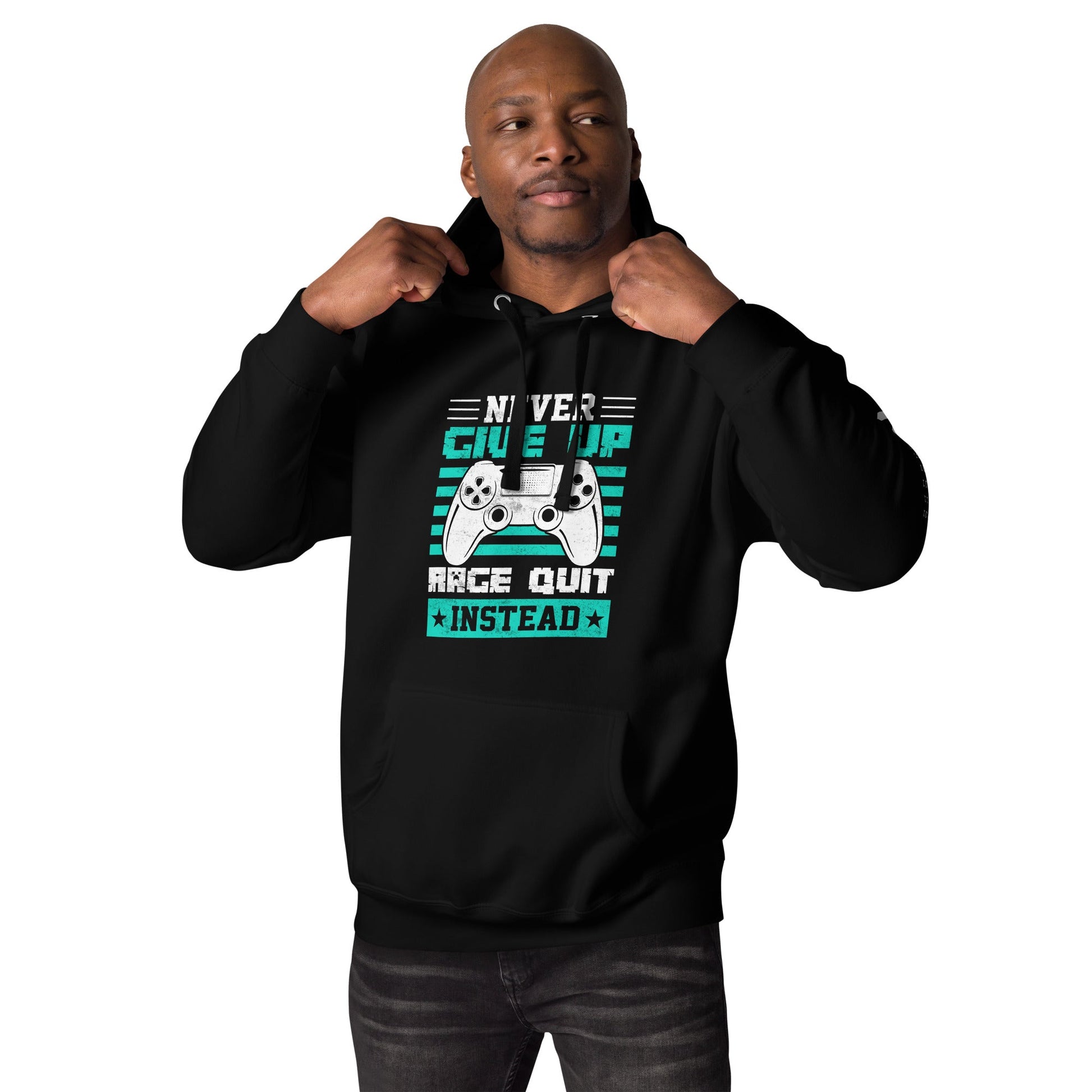 Never Give Up! Arge Quit - Unisex Hoodie by DarkByteGear