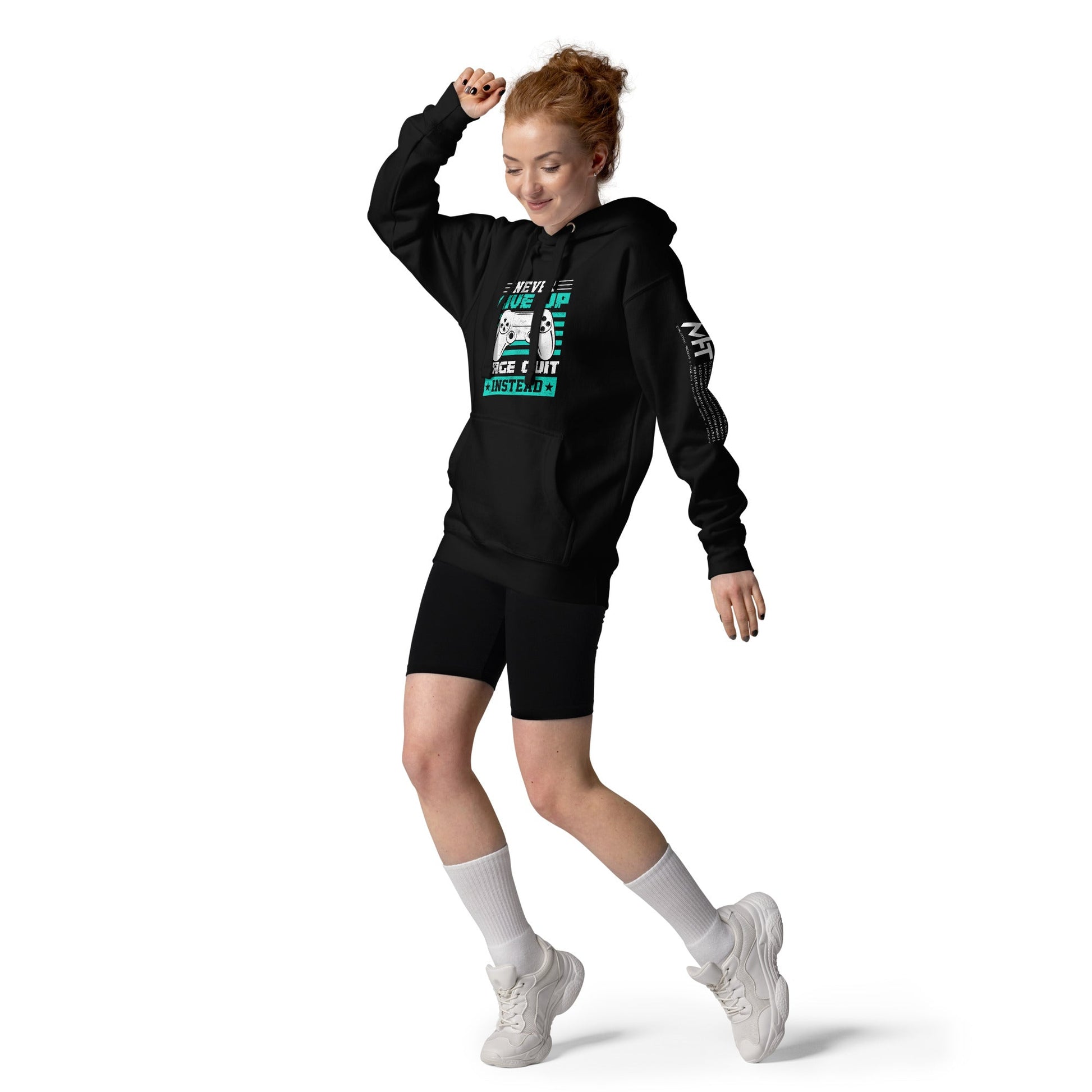 Never Give Up! Arge Quit - Unisex Hoodie by DarkByteGear