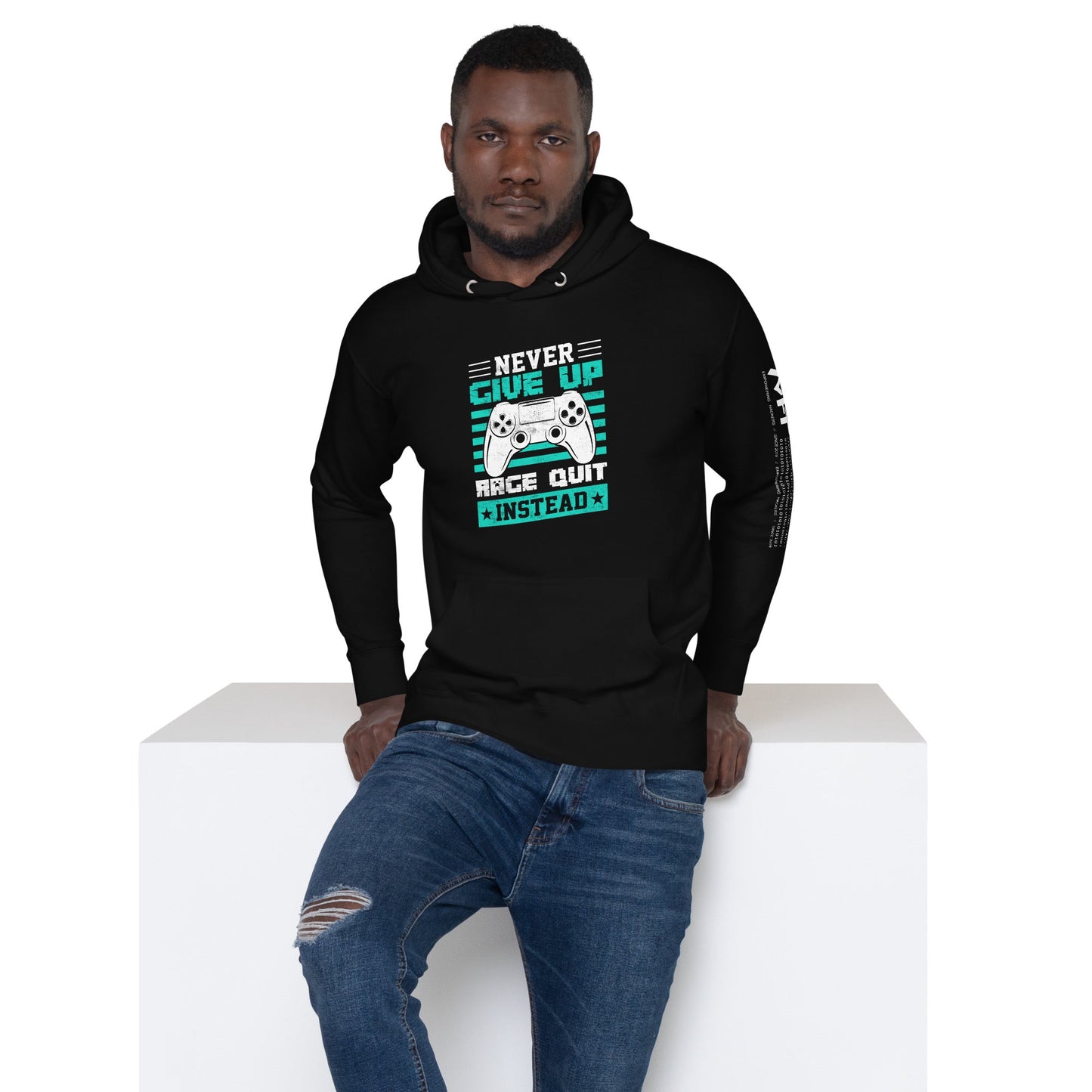 Never Give Up! Arge Quit - Unisex Hoodie by DarkByteGear
