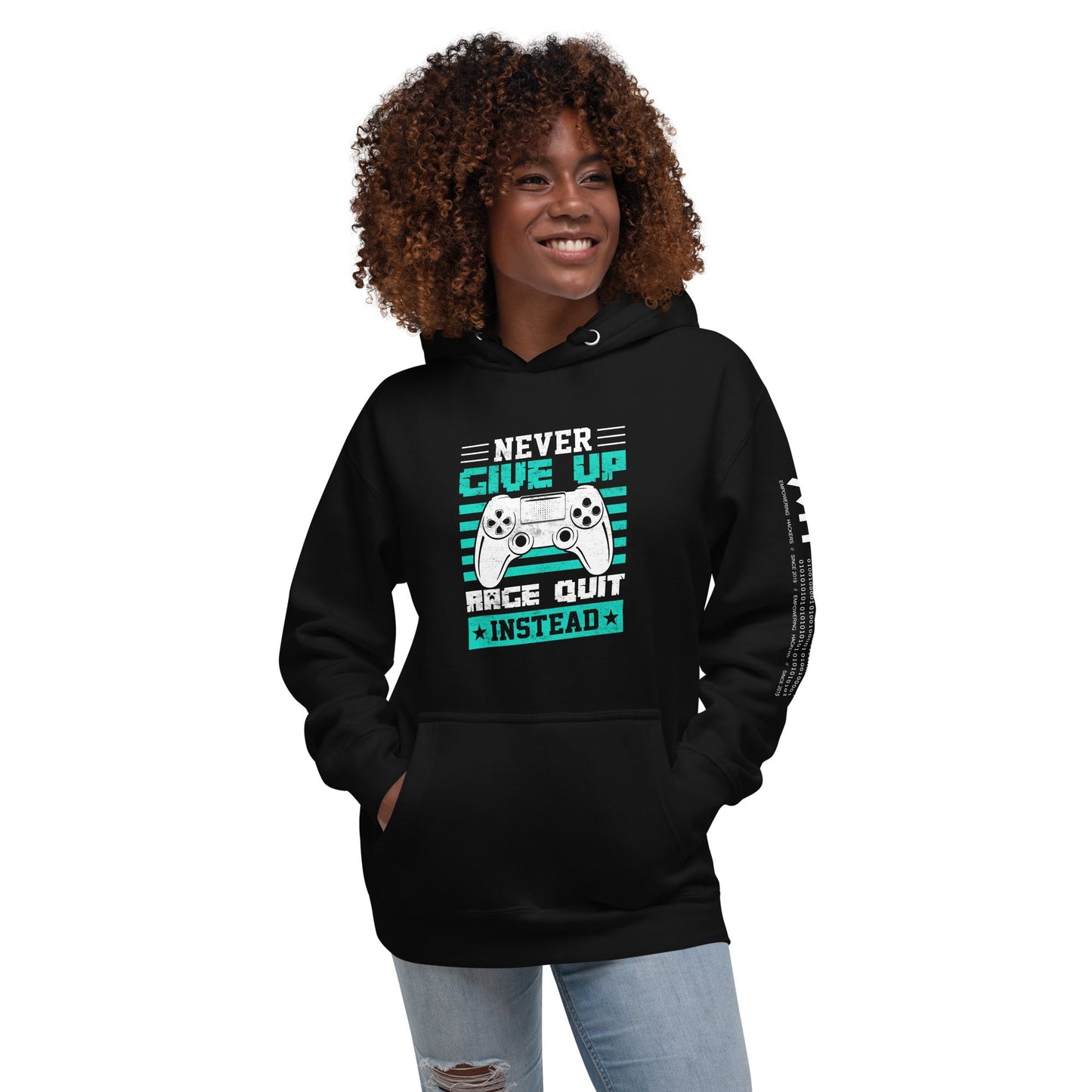 Never Give Up! Arge Quit - Unisex Hoodie by DarkByteGear