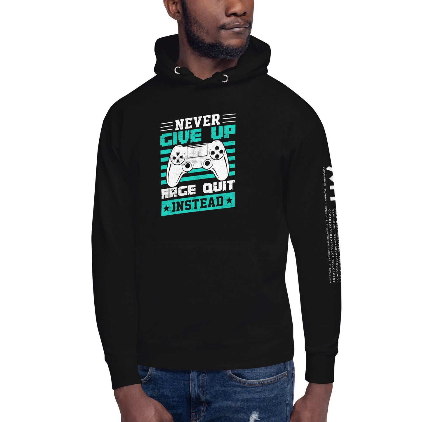 Never Give Up! Arge Quit - Unisex Hoodie by DarkByteGear