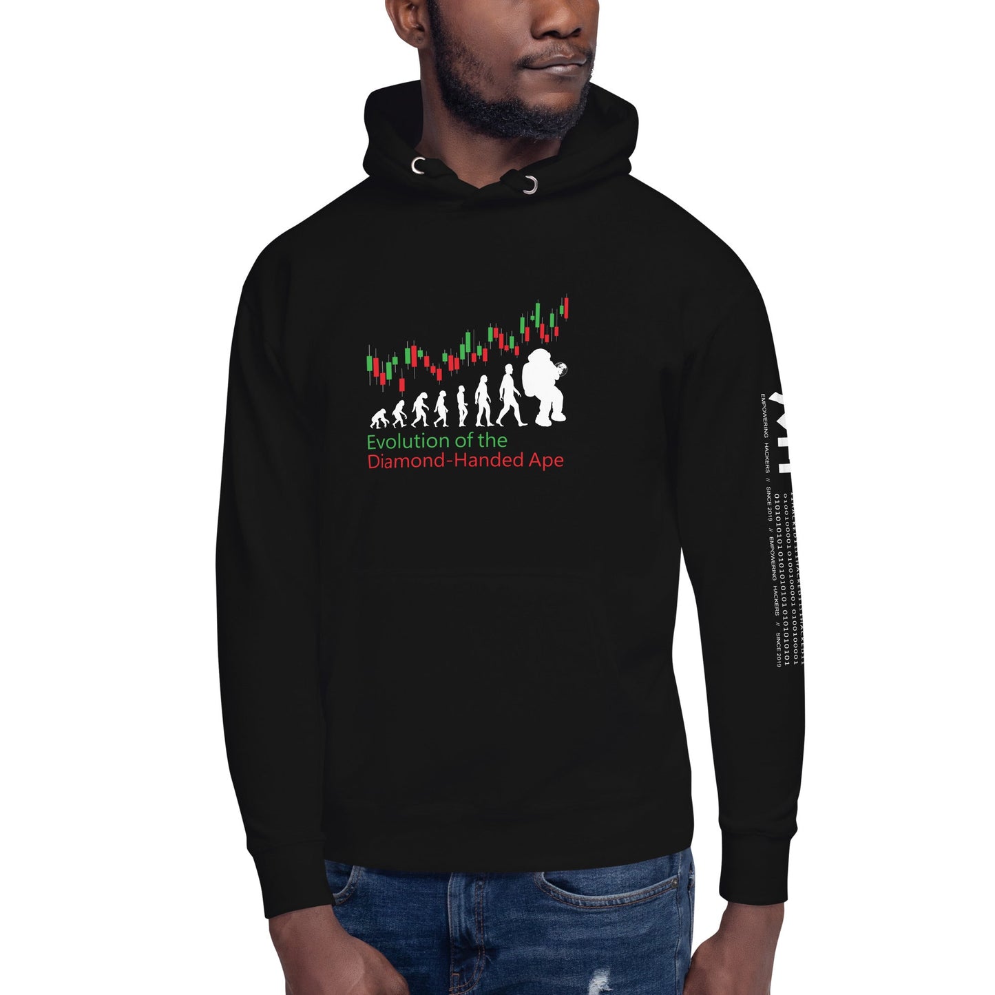 Evolution of the Diamond-handed Ape - Unisex Hoodie by DarkByteGear
