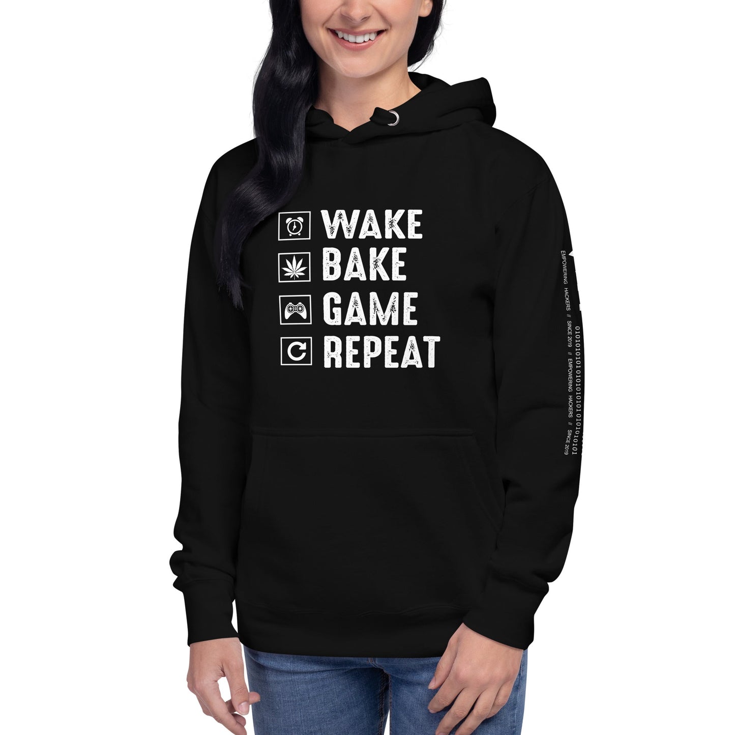Wake, Bake, Game, Repeat Rima 13 - Unisex Hoodie by DarkByteGear