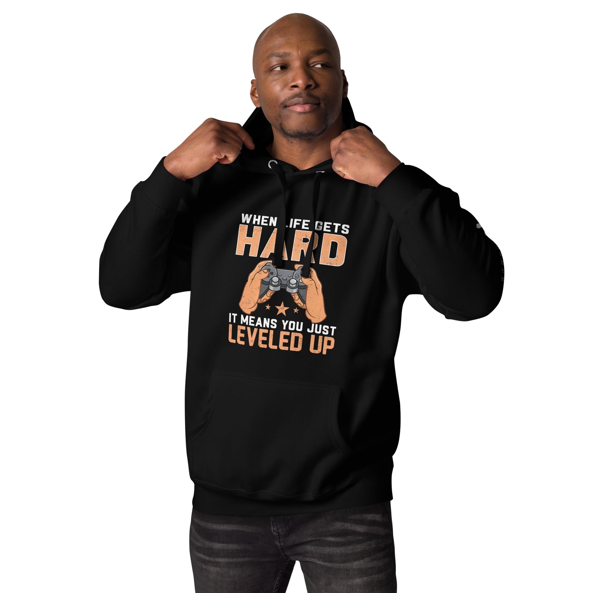 When life Gets hard, it Means you are leveled up - Unisex Hoodie by DarkByteGear