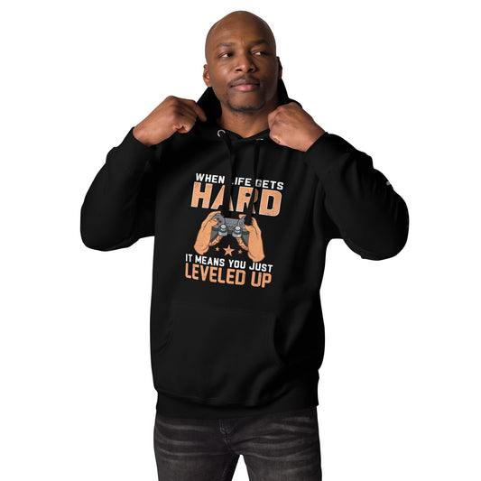 When life Gets hard, it Means you are leveled up - Unisex Hoodie by DarkByteGear
