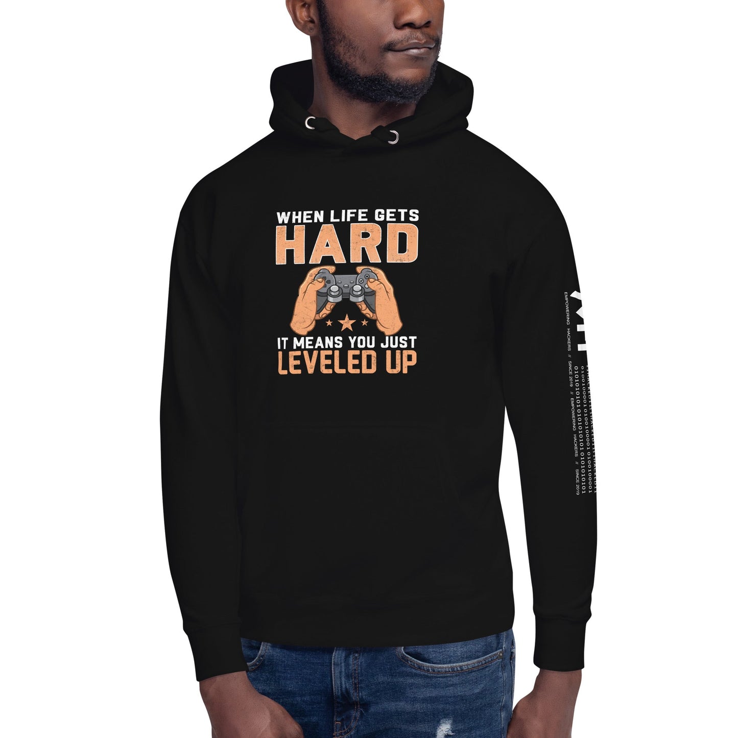 When life Gets hard, it Means you are leveled up - Unisex Hoodie by DarkByteGear
