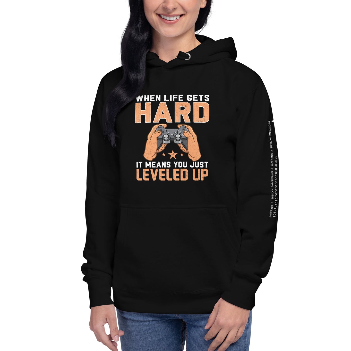 When life Gets hard, it Means you are leveled up - Unisex Hoodie by DarkByteGear