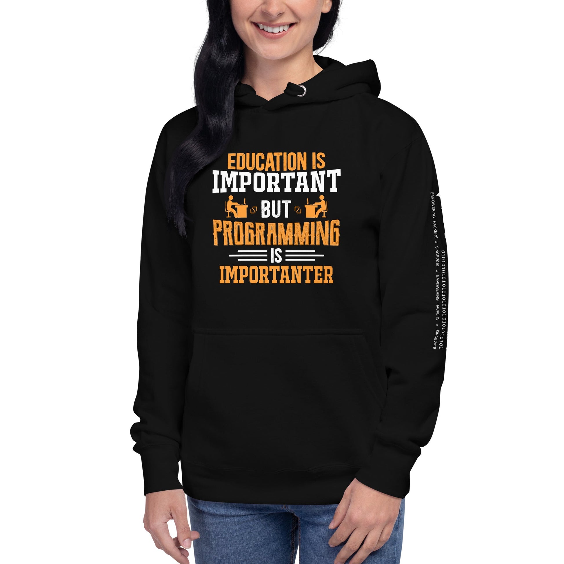 Education is important, but Programming is importanter - Unisex Hoodie by DarkByteGear