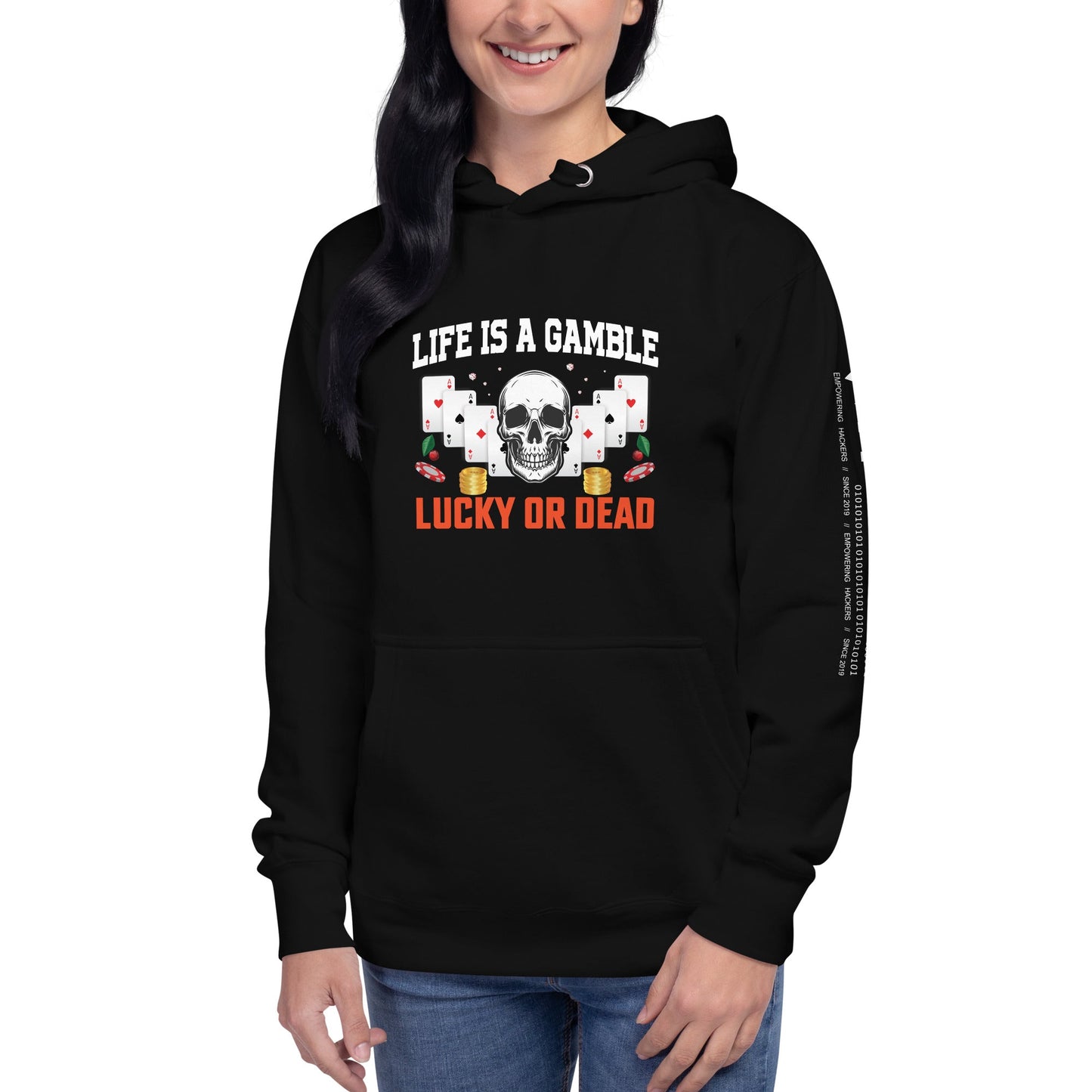 Life is a Gamble; Lucky or Dead - Unisex Hoodie by DarkByteGear