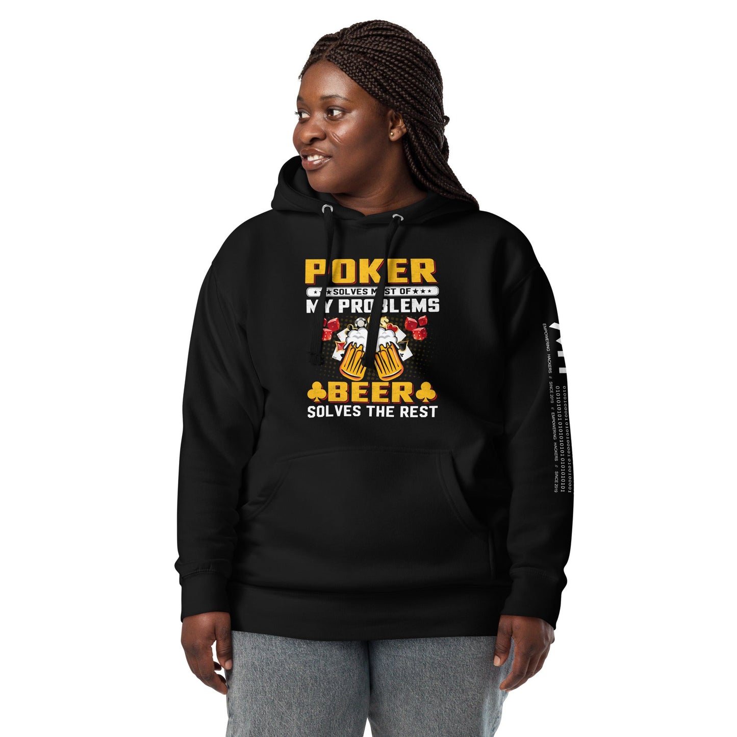 Poker Solves Most of My Problems, but Beer Solves the Rest - Unisex Hoodie by DarkByteGear