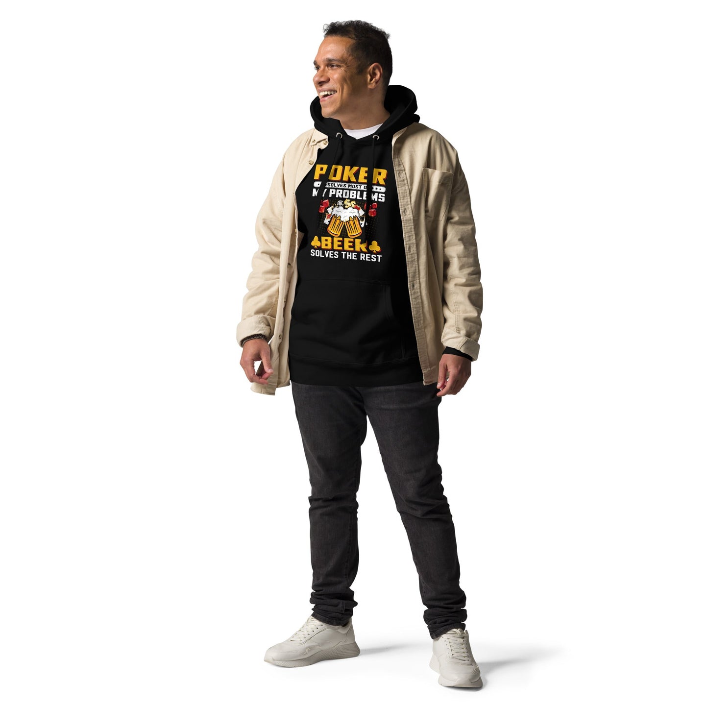 Poker Solves Most of My Problems, but Beer Solves the Rest - Unisex Hoodie by DarkByteGear
