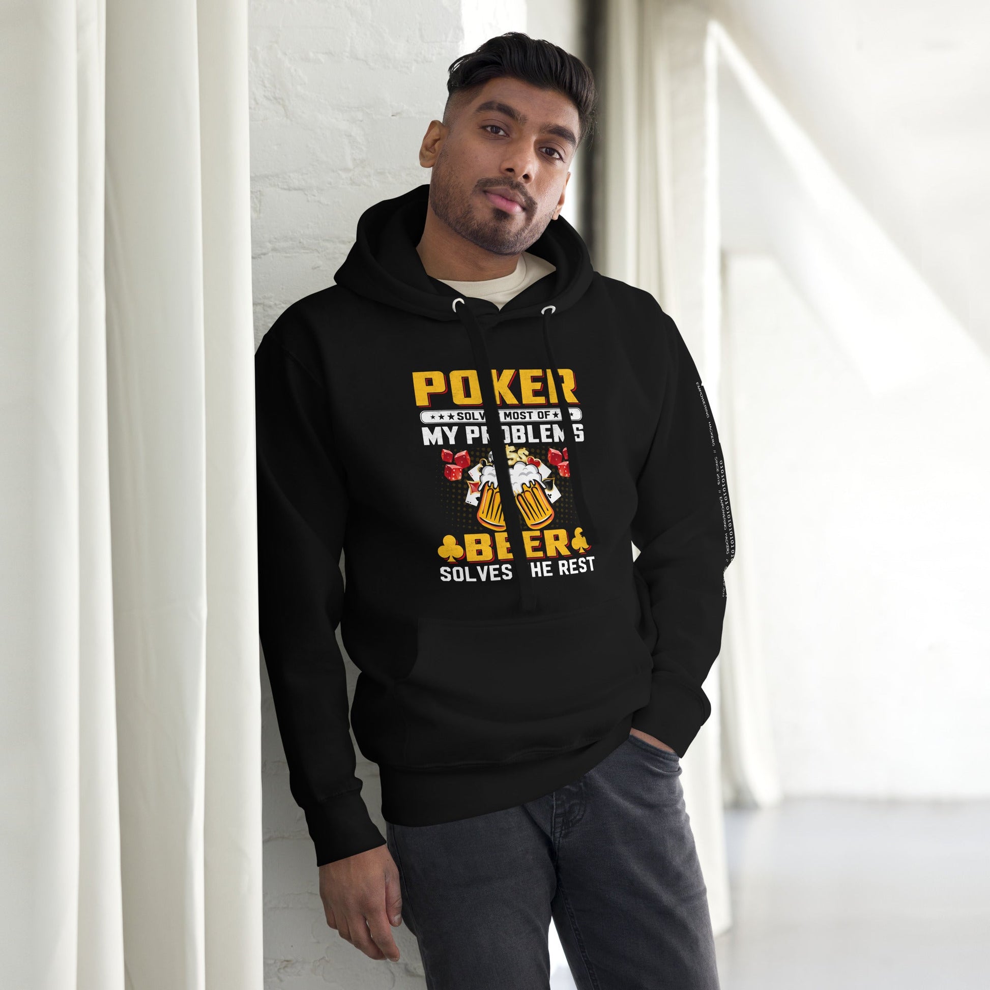 Poker Solves Most of My Problems, but Beer Solves the Rest - Unisex Hoodie by DarkByteGear