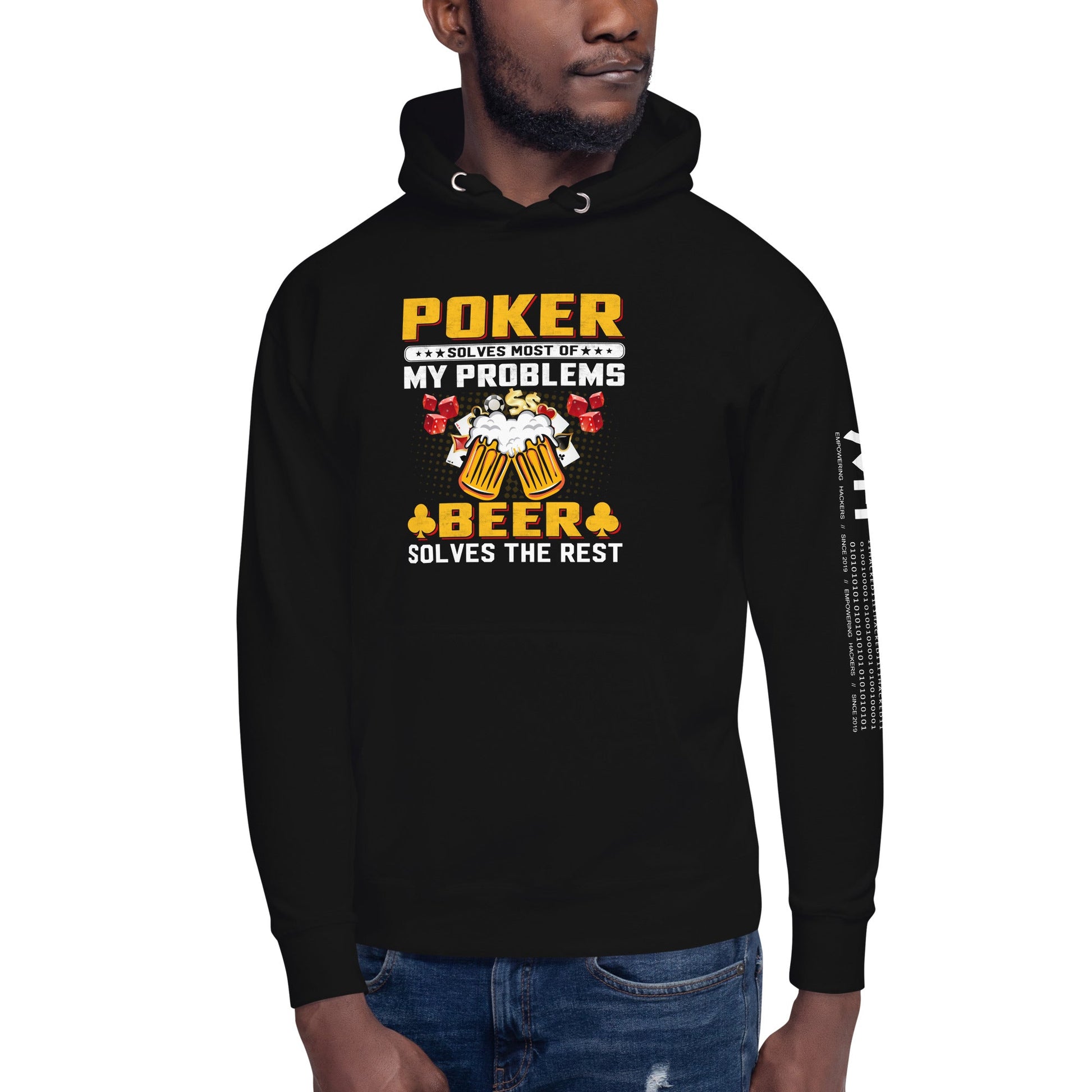 Poker Solves Most of My Problems, but Beer Solves the Rest - Unisex Hoodie by DarkByteGear