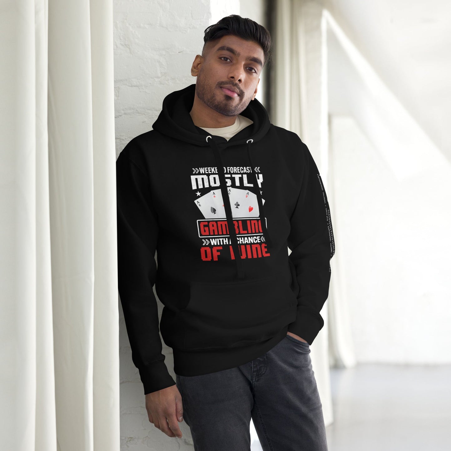 Weekend Forecast Mostly Gambling With a Chance of Wine - Unisex Hoodie by DarkByteGear