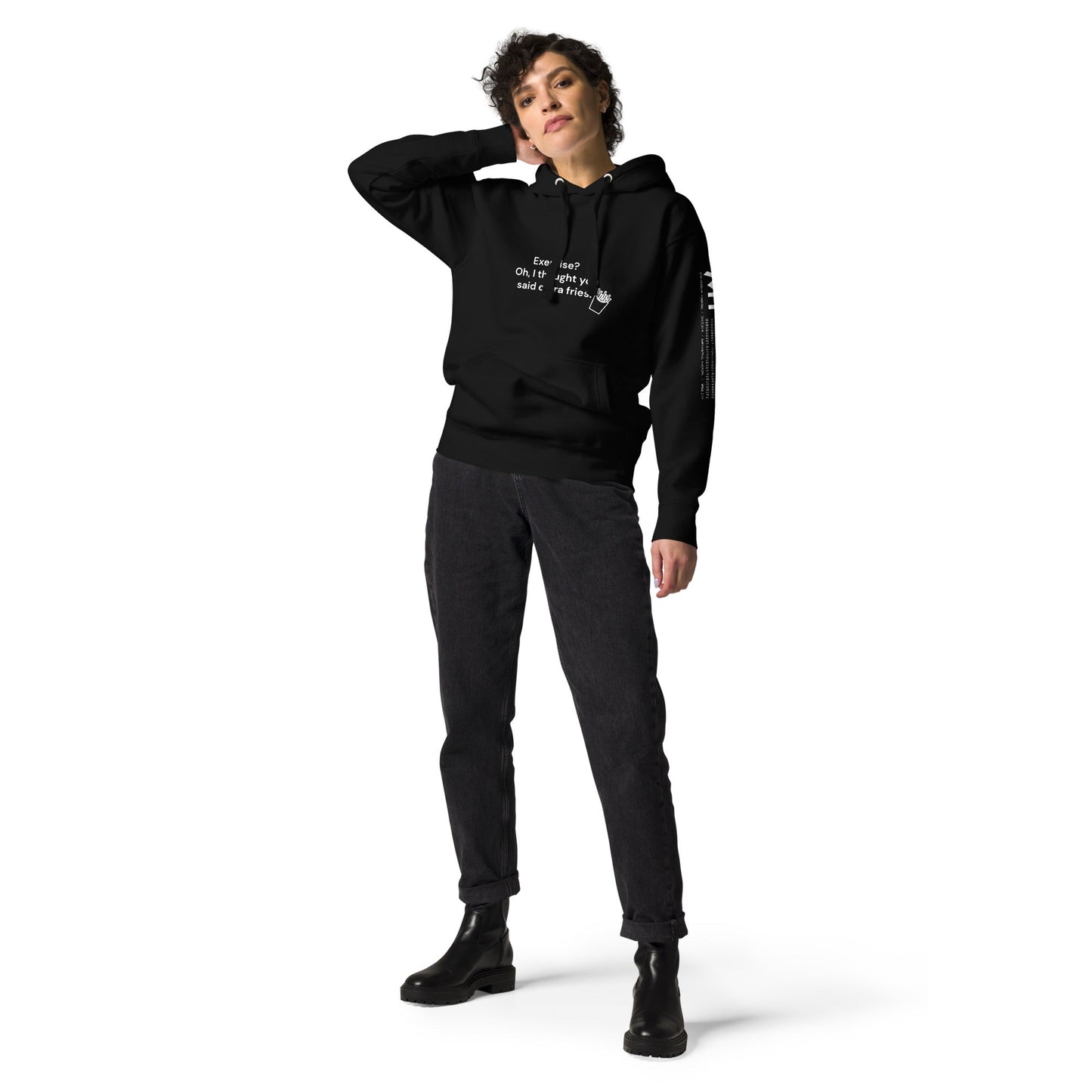 Exercise? Oh, I thought you said extra fries - Unisex Hoodie by DarkByteGear