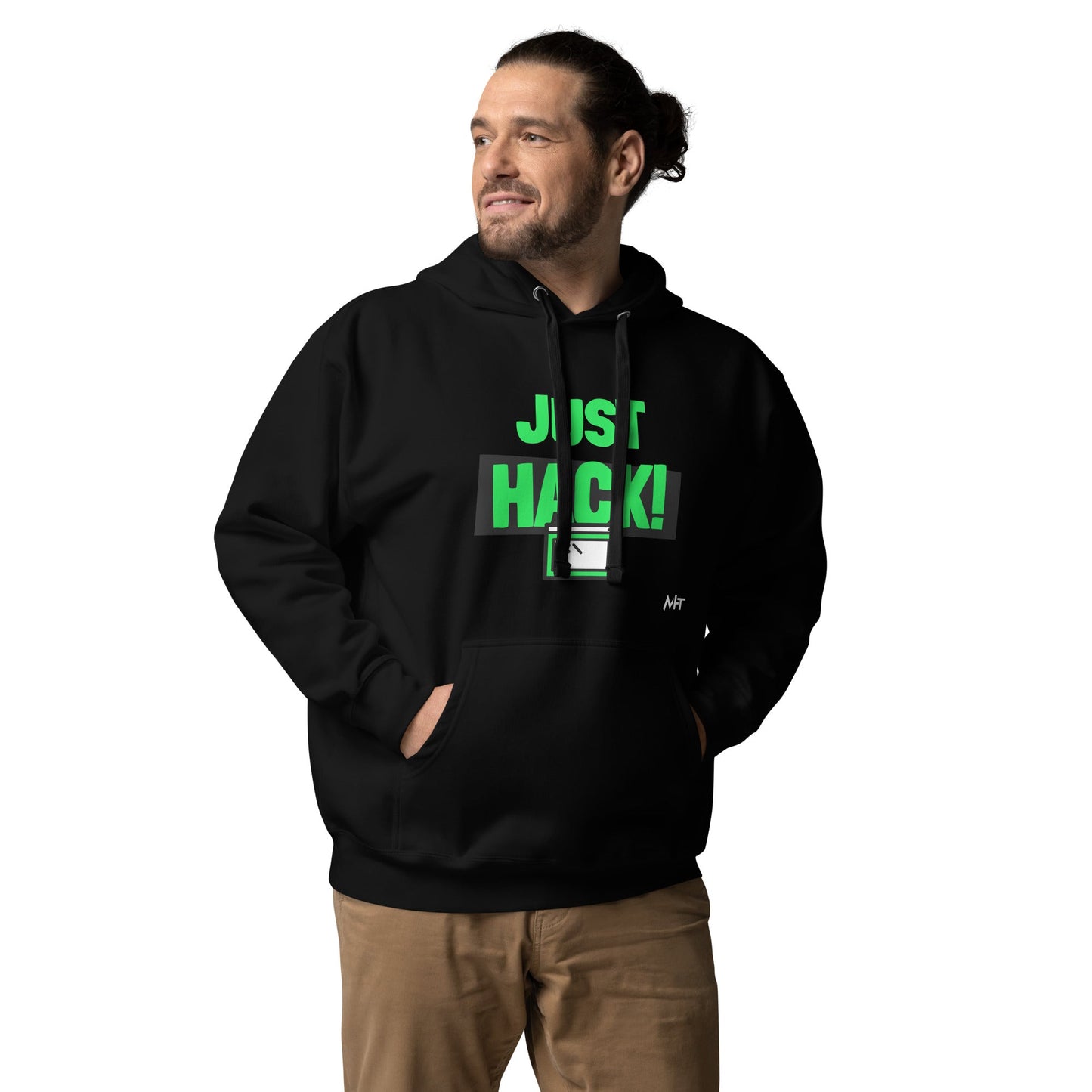 Just Hack (Green text) - Unisex Hoodie by DarkByteGear