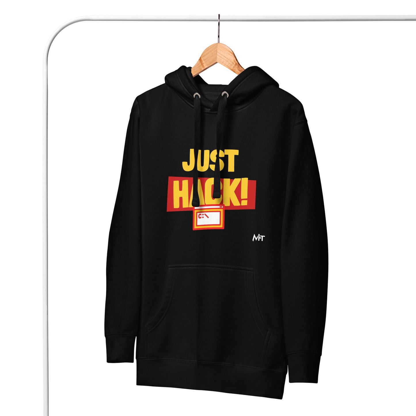 Just Hack (Yellow Text) - Unisex Hoodie by DarkByteGear