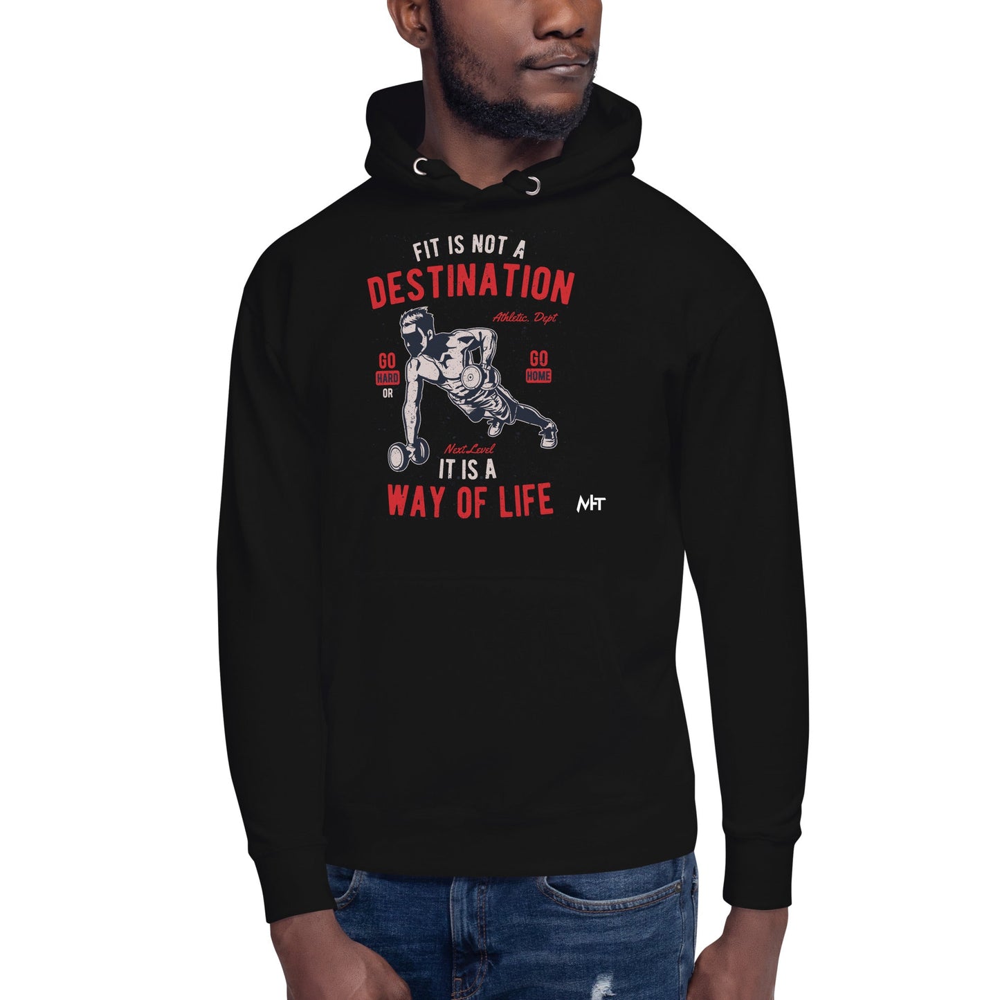 Fit is not a destination: it is a way of life - Unisex Hoodie by DarkByteGear