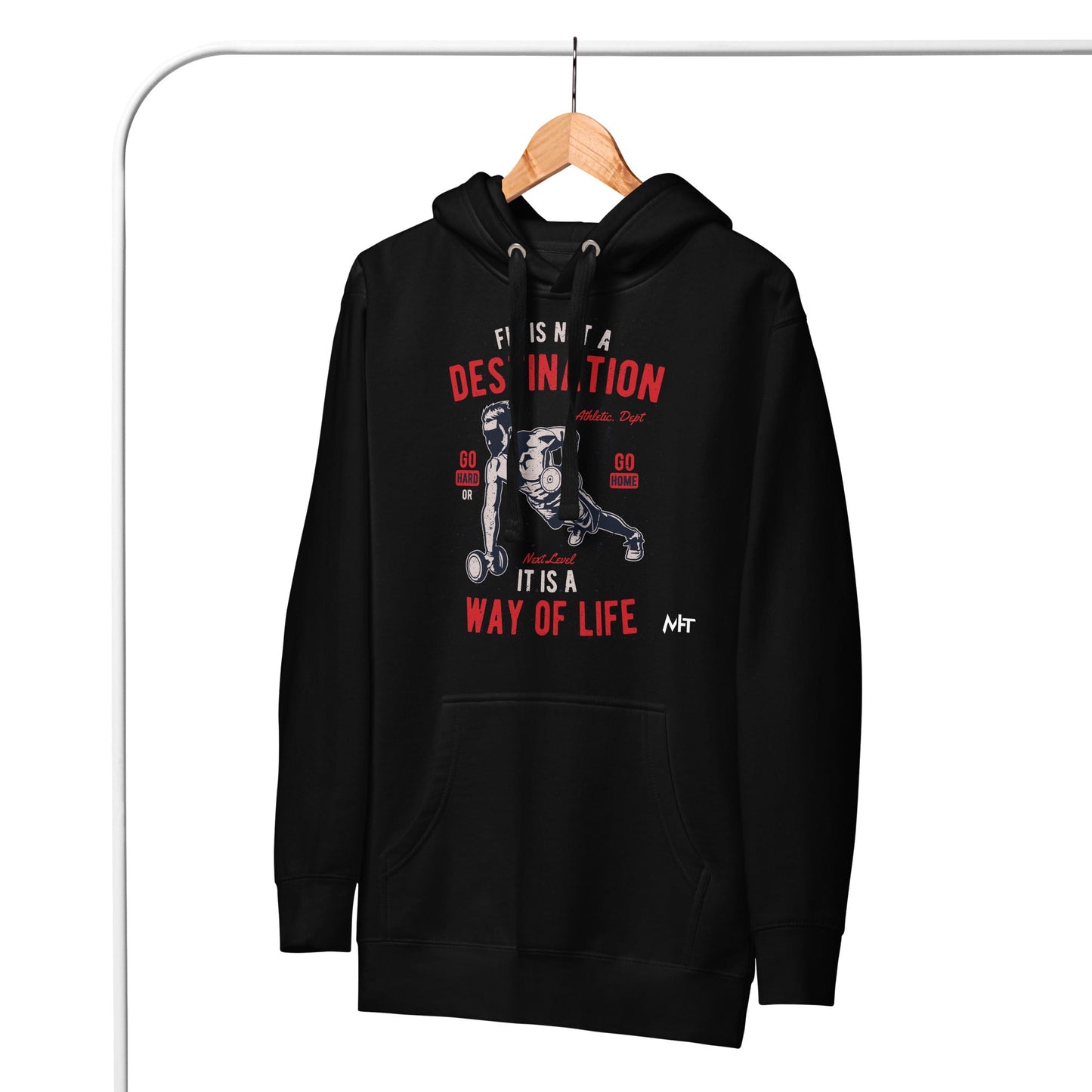 Fit is not a destination: it is a way of life - Unisex Hoodie by DarkByteGear