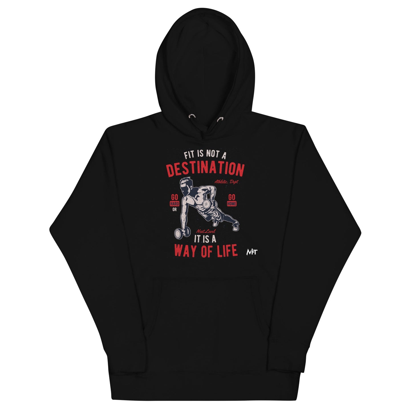 Fit is not a destination: it is a way of life - Unisex Hoodie by DarkByteGear