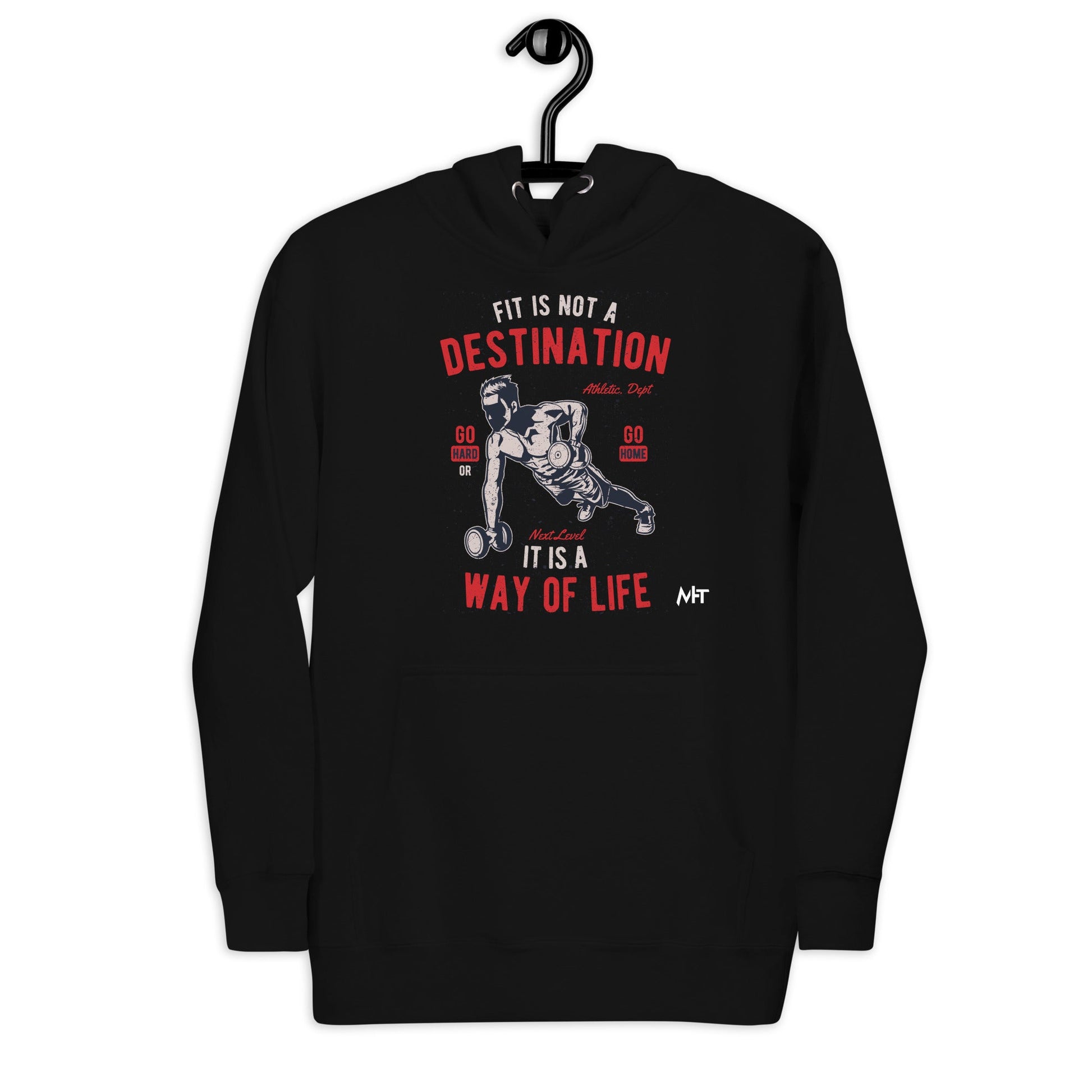 Fit is not a destination: it is a way of life - Unisex Hoodie by DarkByteGear