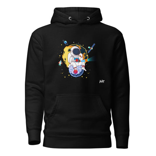 Astranaut catching stars - Unisex Hoodie by DarkByteGear