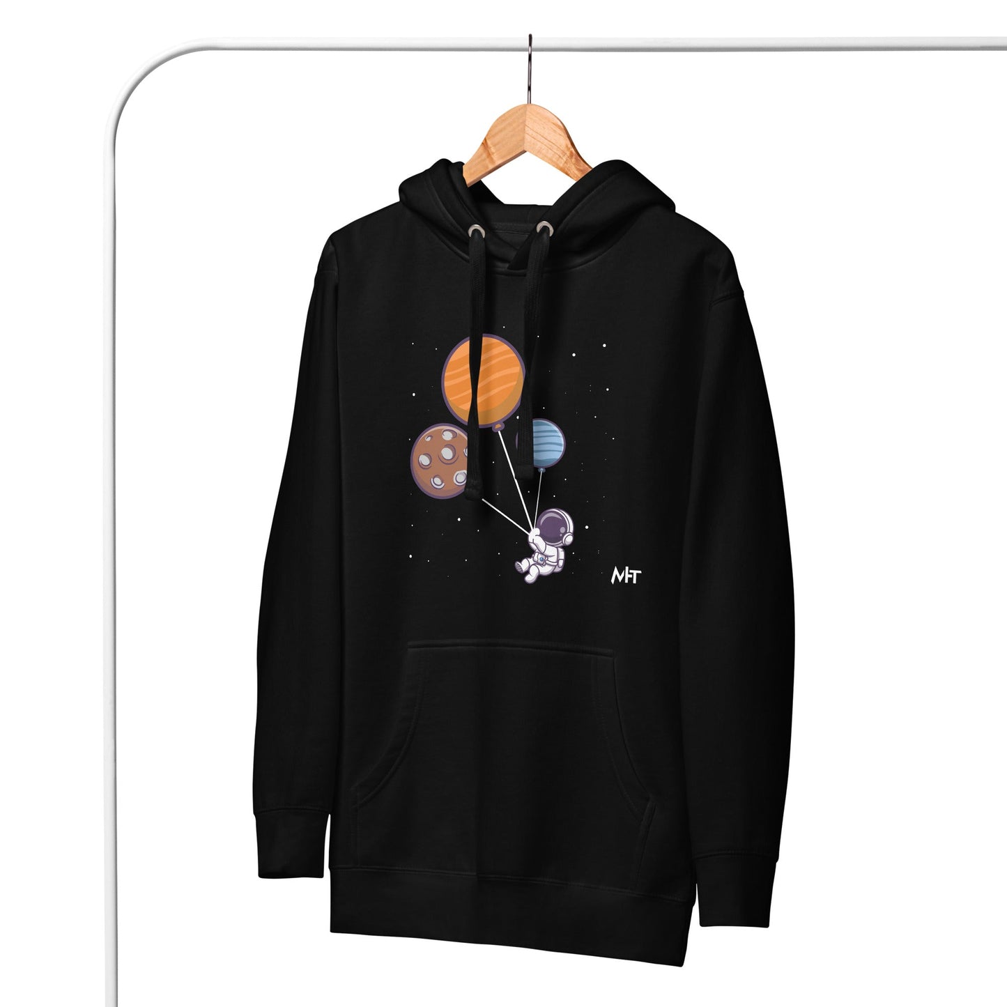 Astronaut with Balloons in Space - Unisex Hoodie by DarkByteGear