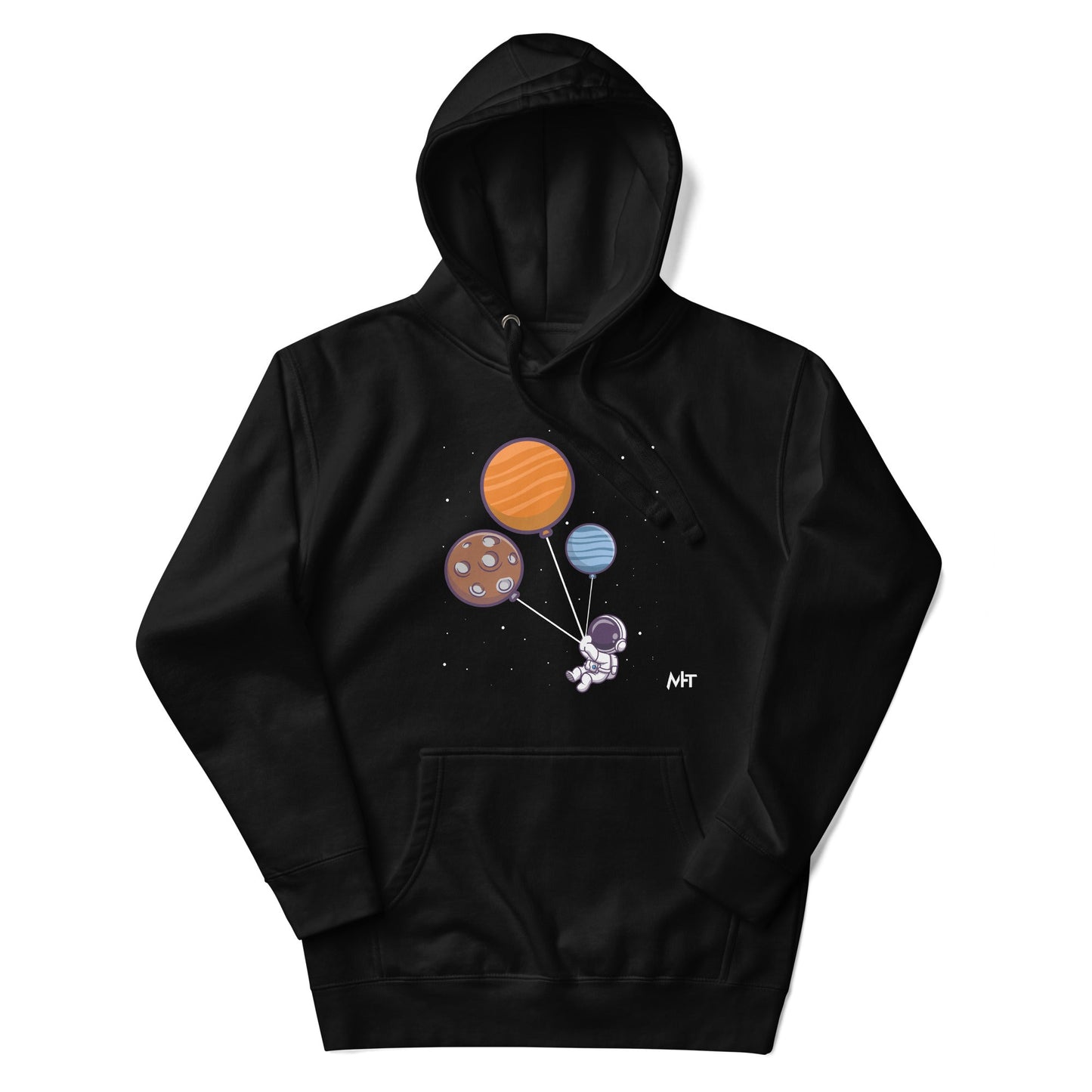 Astronaut with Balloons in Space - Unisex Hoodie by DarkByteGear