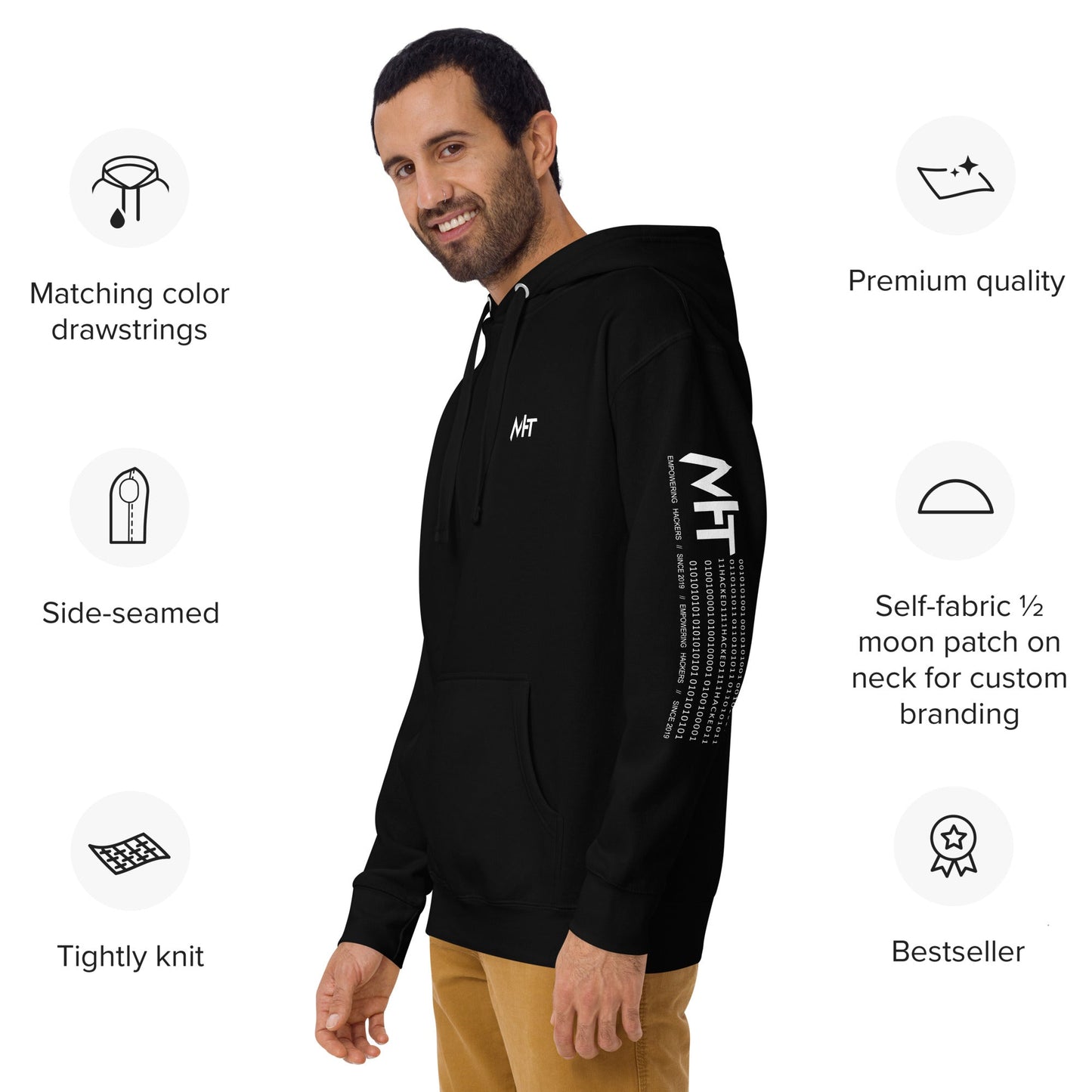 A Day Without Crypto is a Day wasted Unisex Hoodie (Back Print) by DarkByteGear