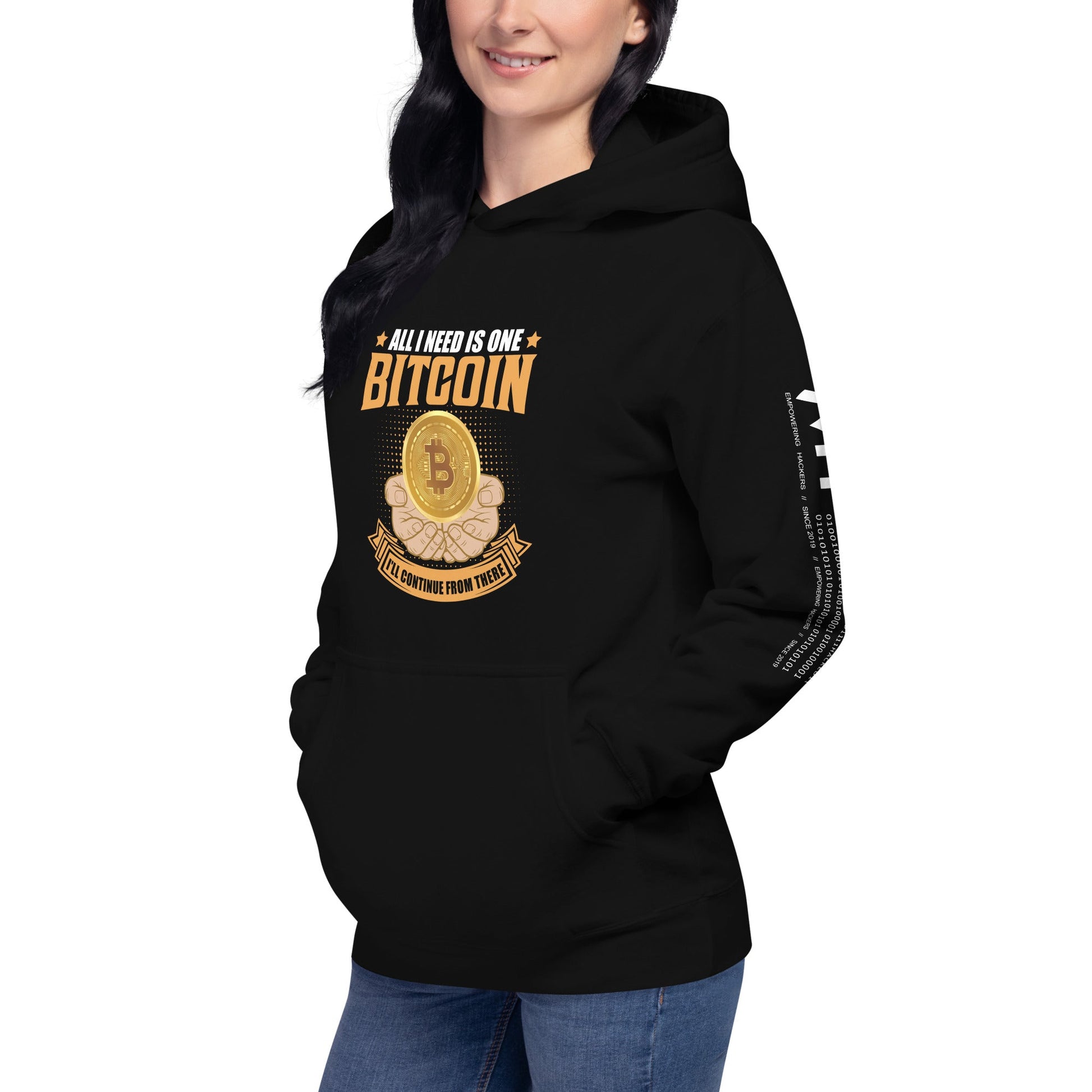 All I need is One Bitcoin Unisex Hoodie by DarkByteGear