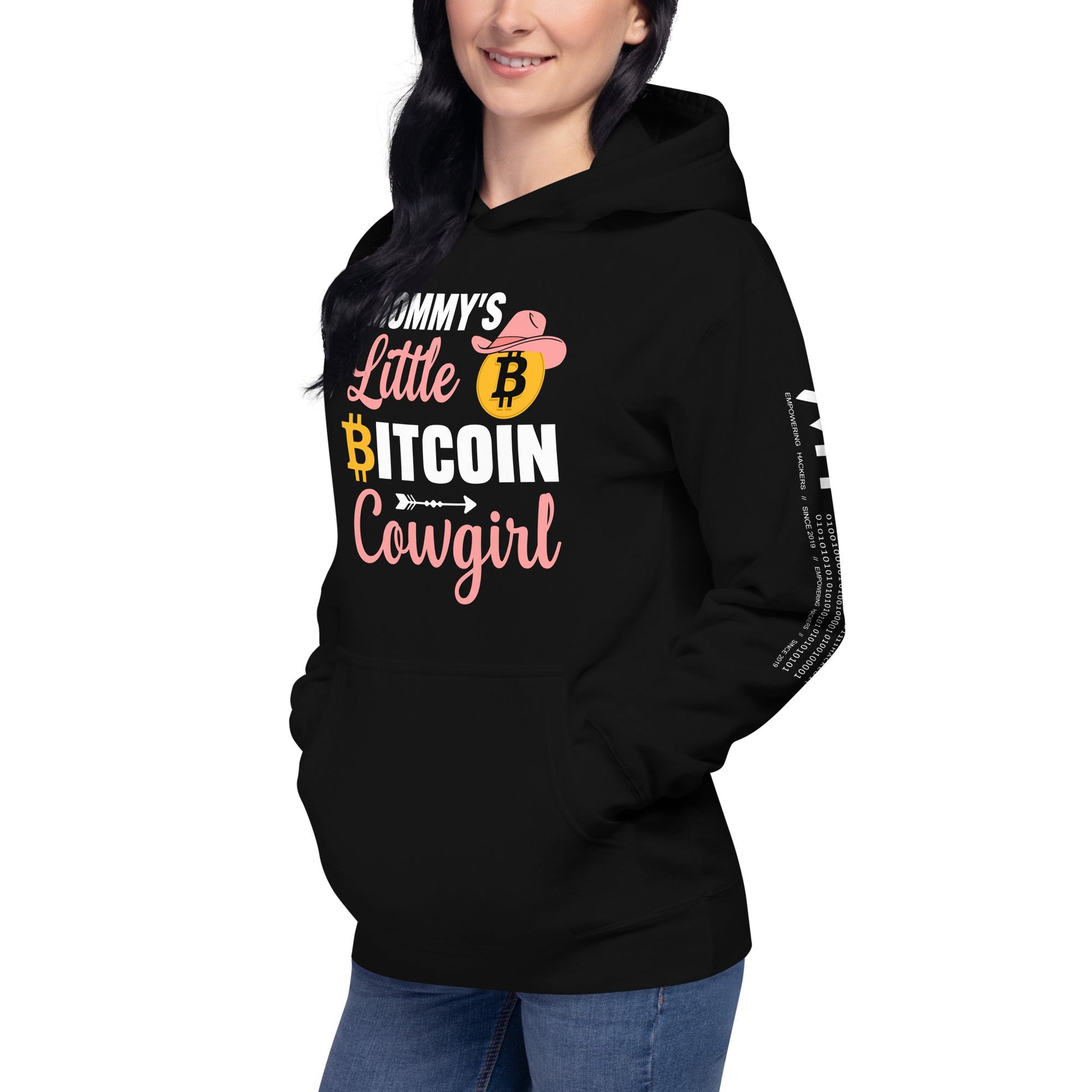 Mommy's Little Bitcoin Cowgirl - Unisex Hoodie by DarkByteGear