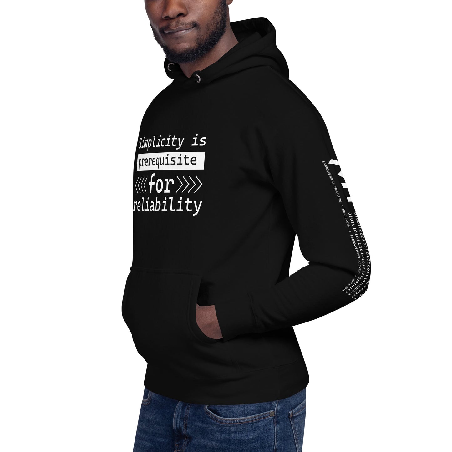Simplicity is the prerequisite for reliability - Unisex Hoodie by DarkByteGear