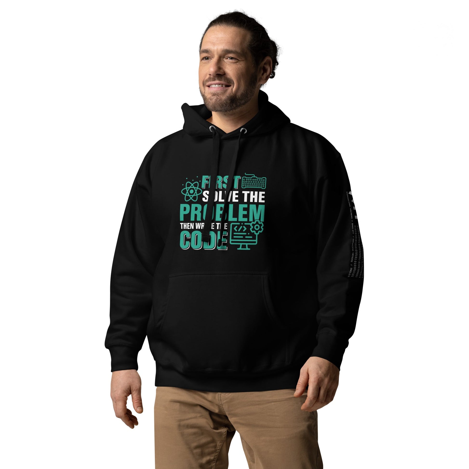 First, Solve the problem; then, Write the code V1 - Unisex Hoodie by DarkByteGear