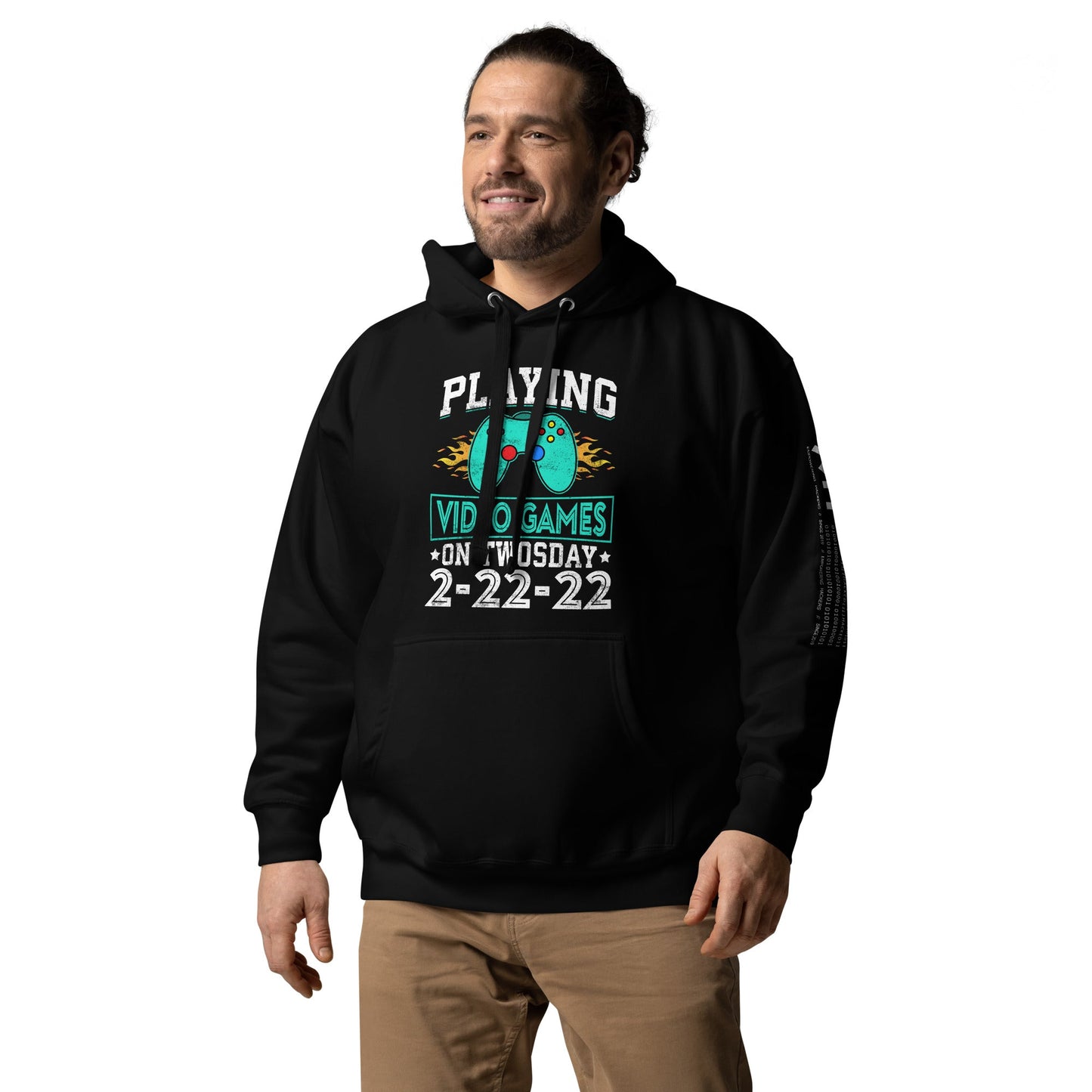 Playing Videogames on Twosday - Unisex Hoodie by DarkByteGear