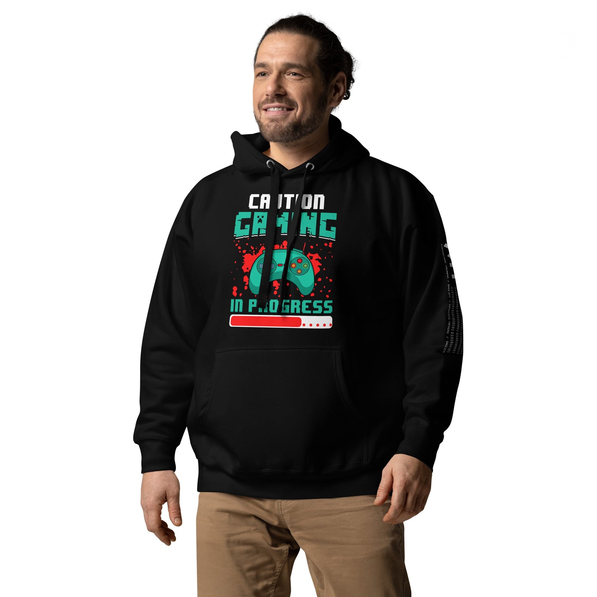 Caution! Gaming In Process Unisex Hoodie by DarkByteGear