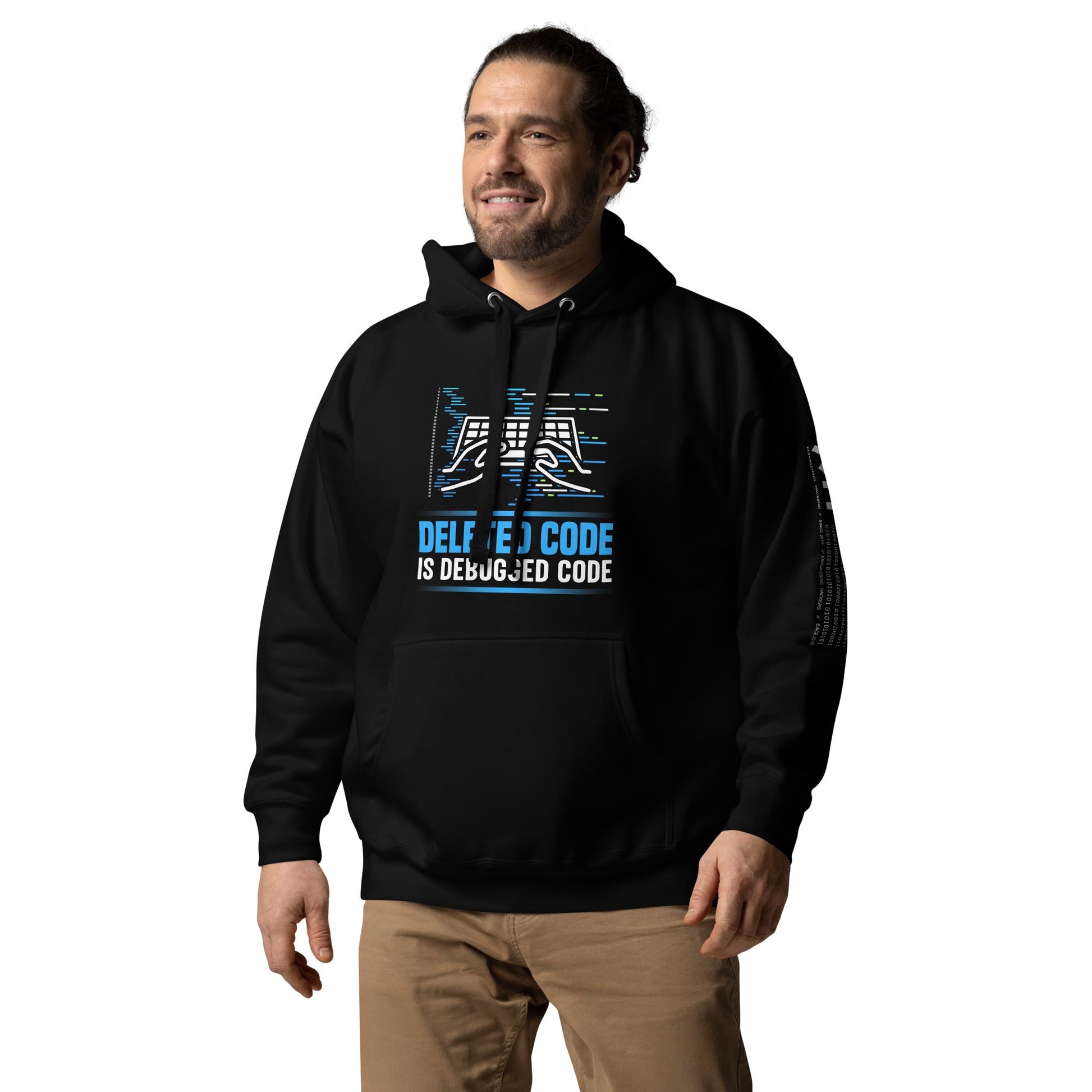 Deleted Code is Debugged Code Unisex Hoodie by DarkByteGear