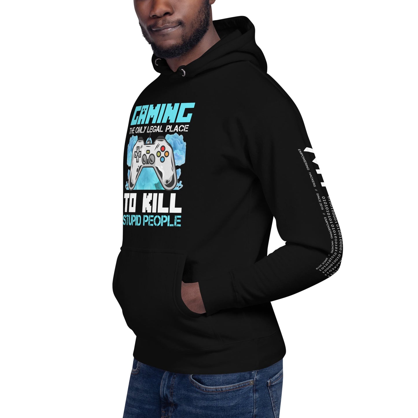 Gaming is the only Legal Place - Blue V Unisex Hoodie by DarkByteGear