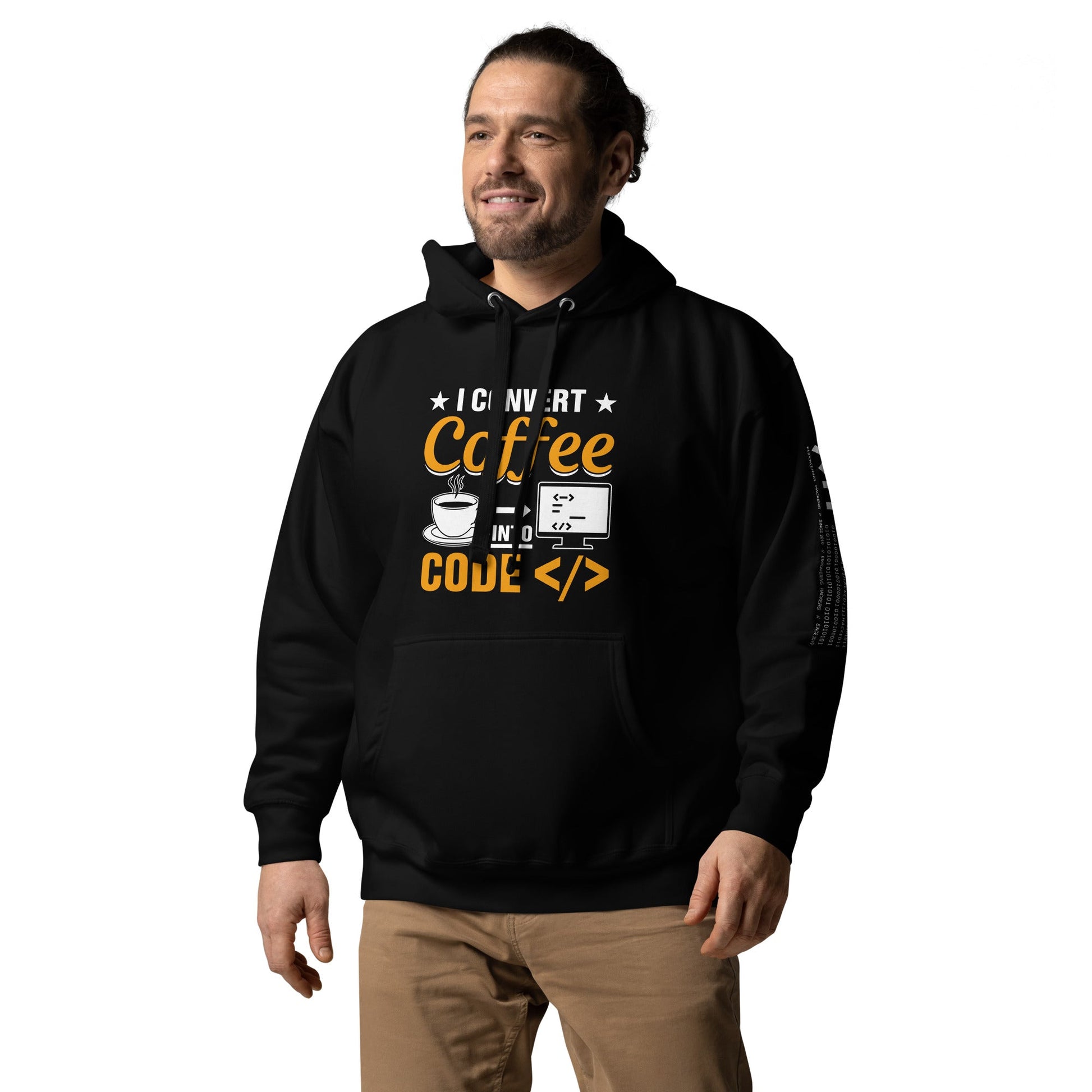 I Convert Coffee into Code </> - Unisex Hoodie by DarkByteGear