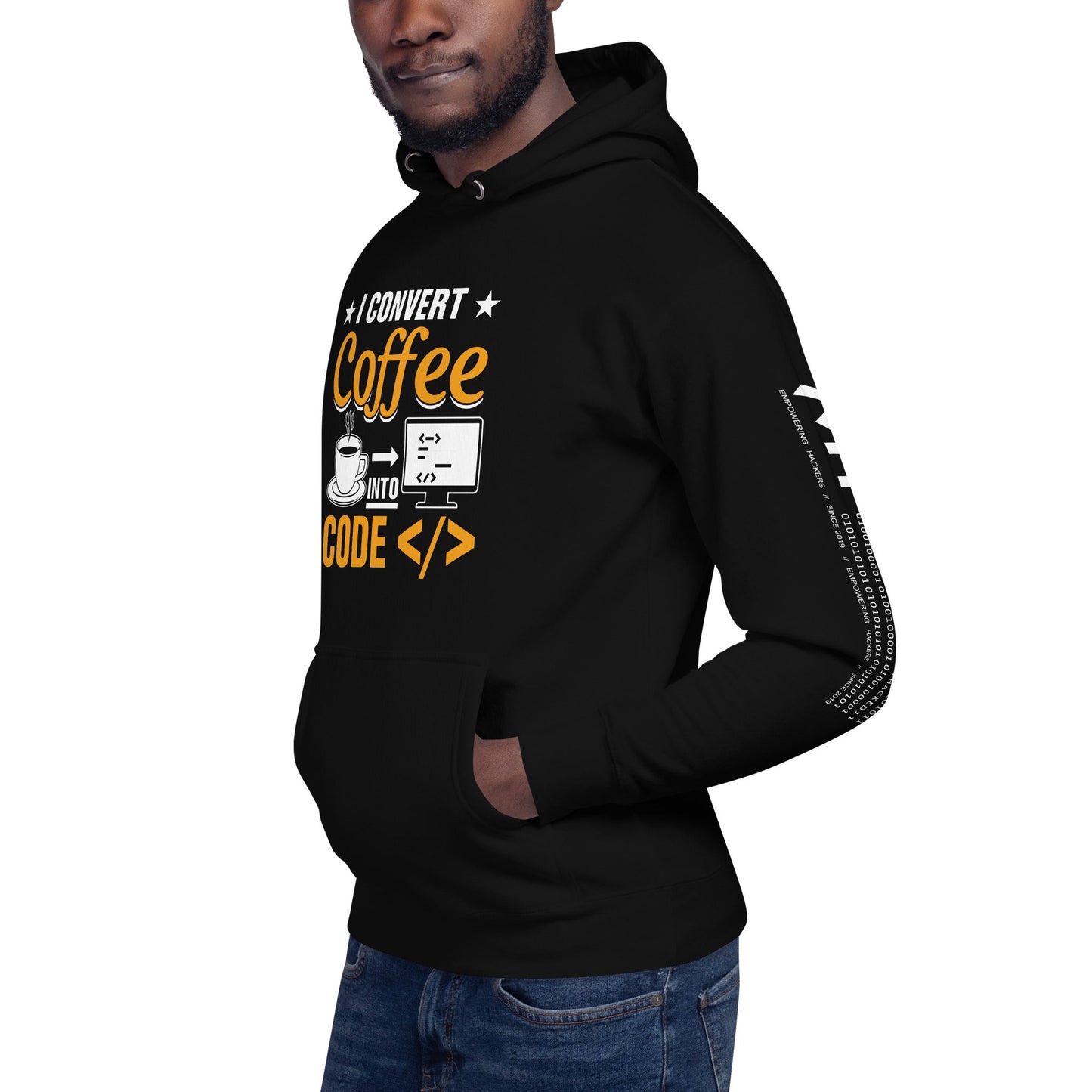 I Convert Coffee into Code </> - Unisex Hoodie by DarkByteGear