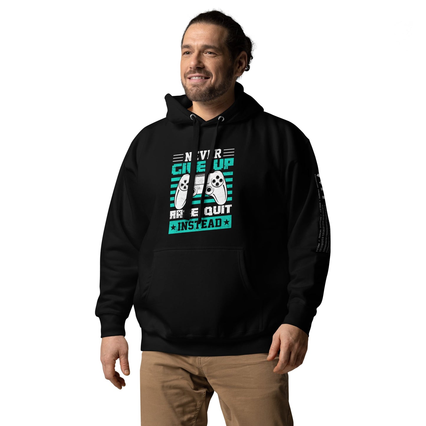 Never Give Up! Arge Quit - Unisex Hoodie by DarkByteGear