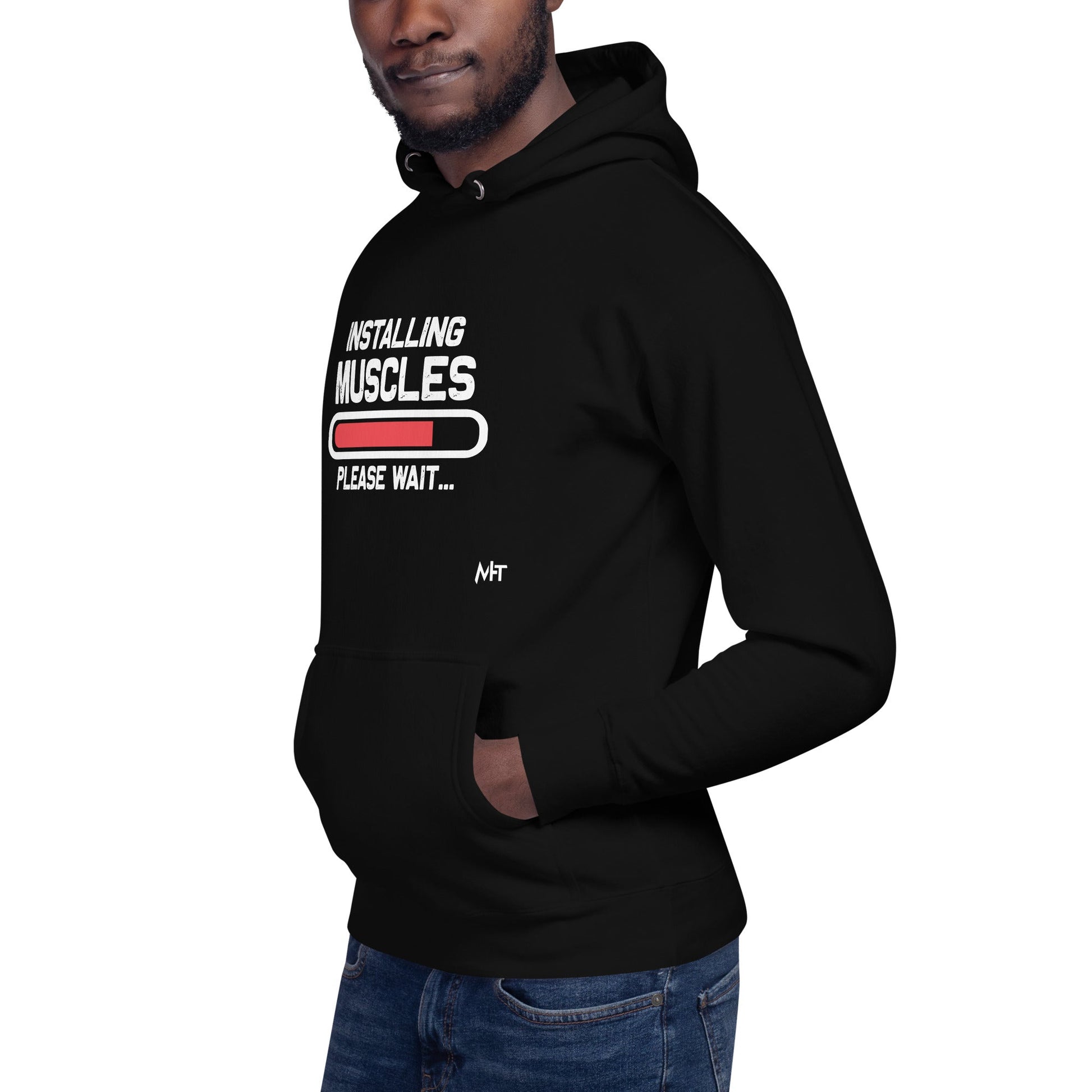 Installing Muscles Please Wait.... - Unisex Hoodie by DarkByteGear