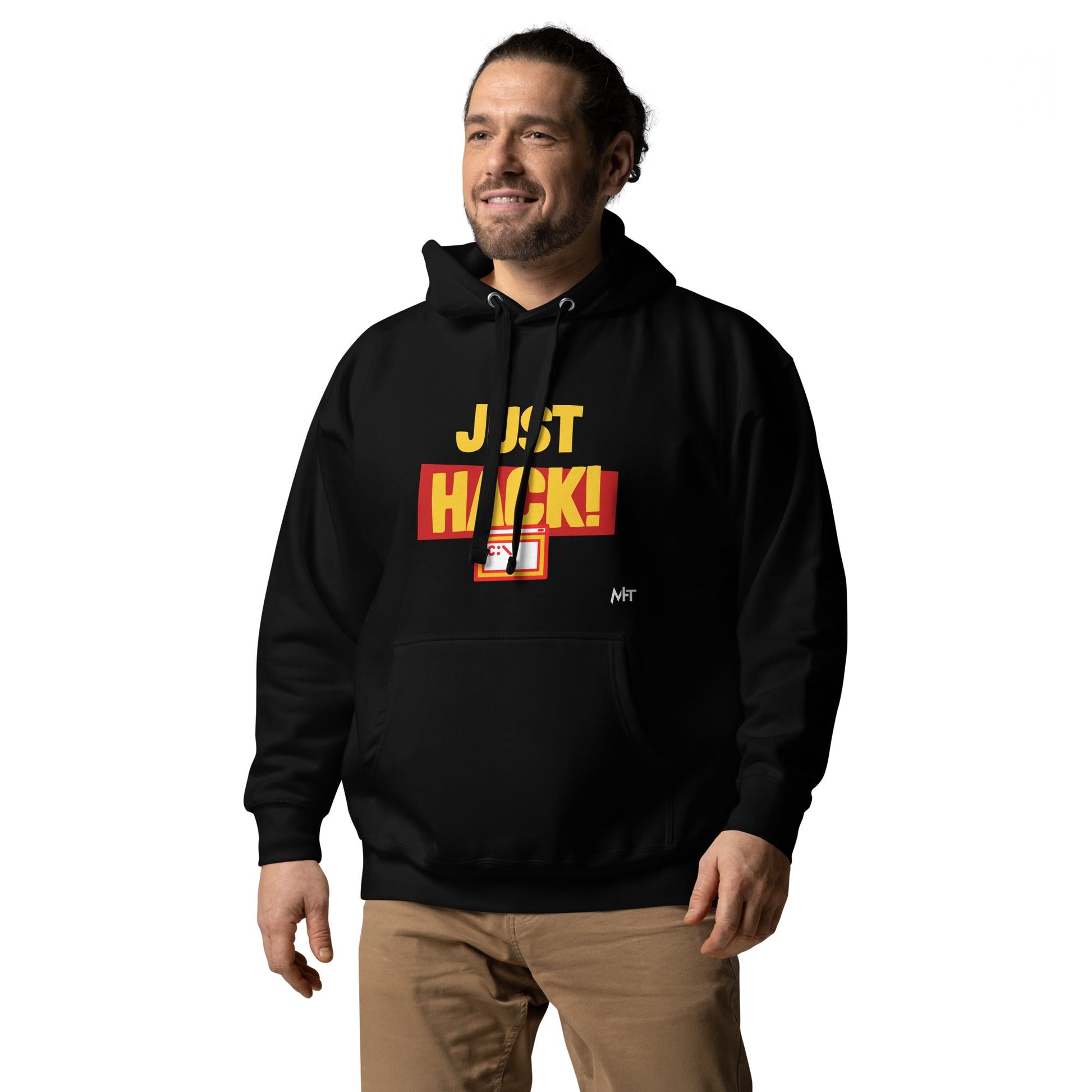 Just Hack (Yellow Text) - Unisex Hoodie by DarkByteGear