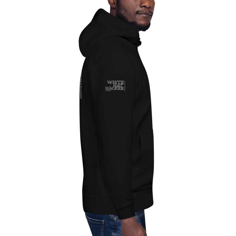 White hat hacker - Unisex Hoodie (back print) by DarkByteGear
